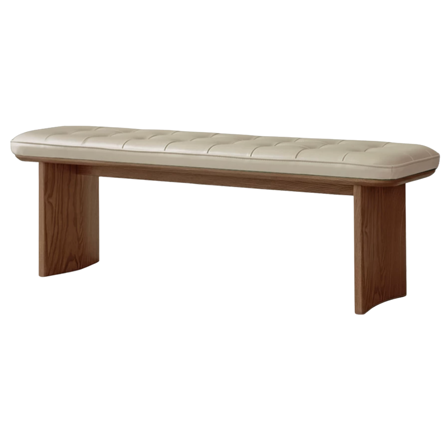 Black Walnut, Ash, Oak Solid Wood Luxury First-Layer Yellow Cowhide Seat Bench