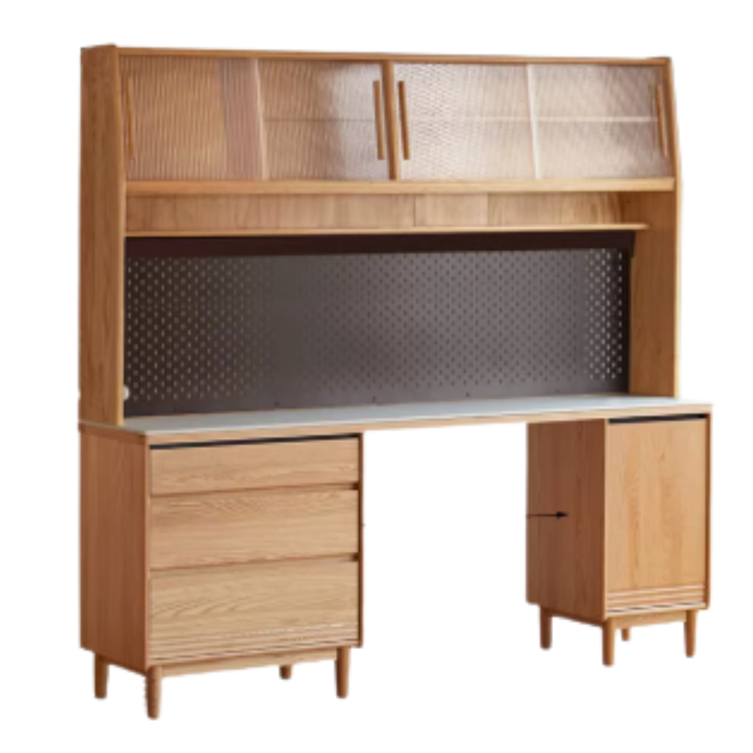 Oak, Ash Solid Wood Modern Rock Board Sideboard