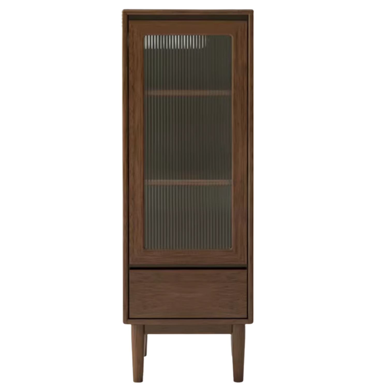Black Walnut, Sandal Solid Wood Side Cabinet Narrow Vintage Storage
