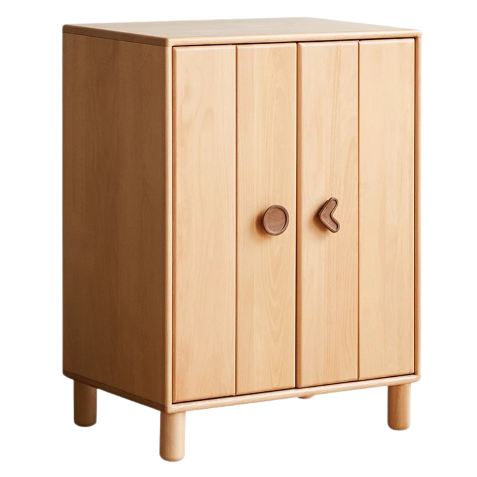 Beech, Rubber Solid Wood Children's Wardrobe,Combination Storage Cabinet