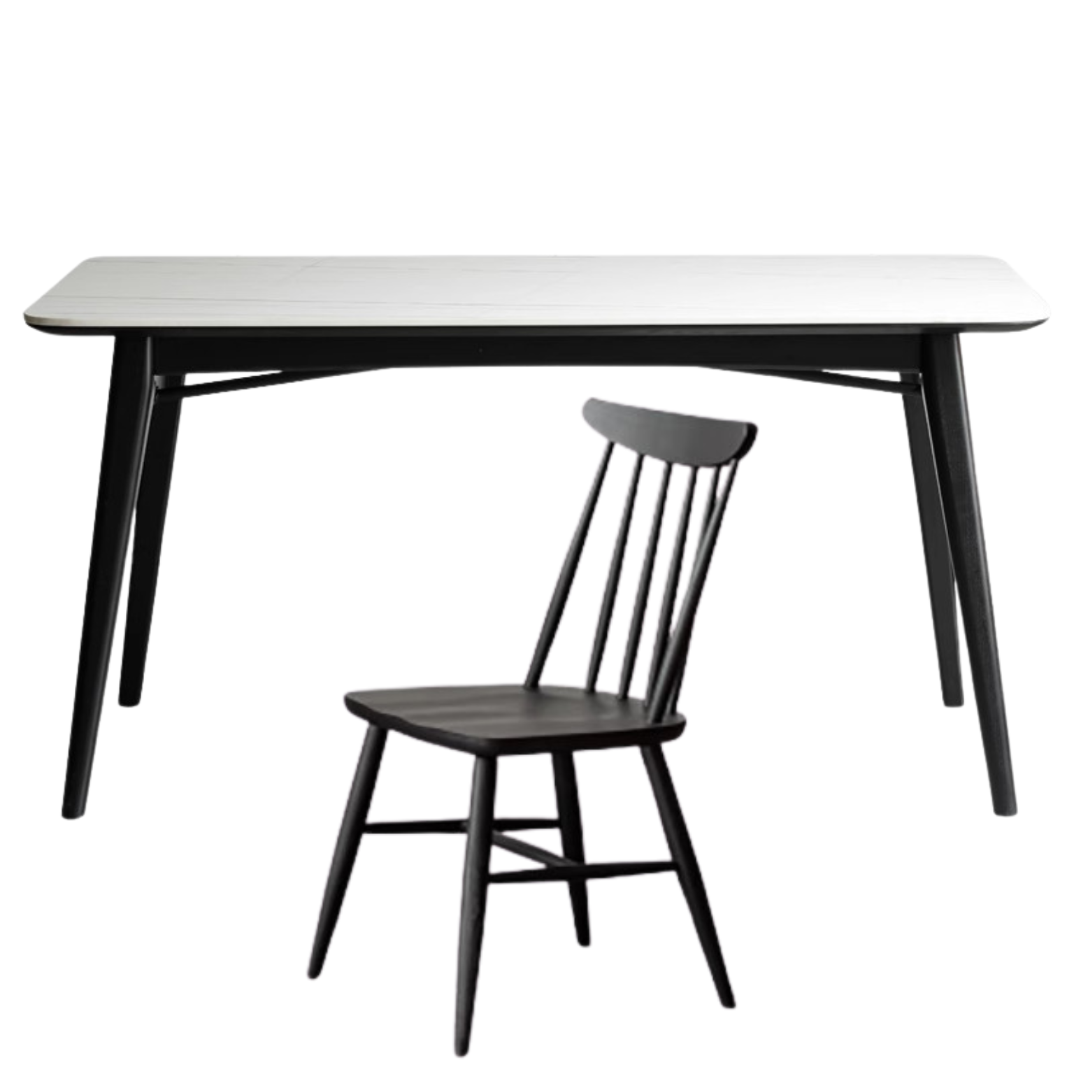 Oak Solid Wood Slate Luxury Dining Table