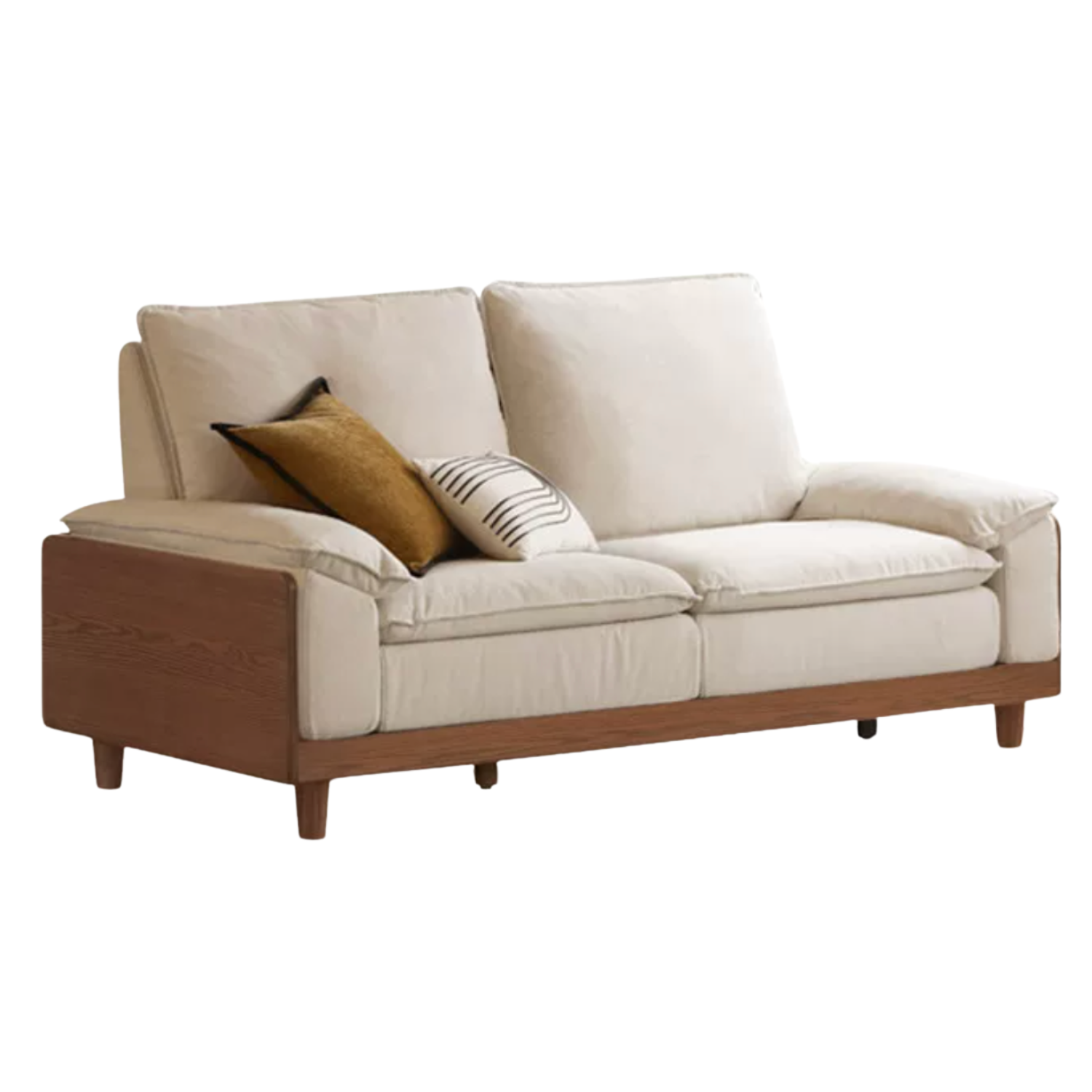 Black Walnut, Ash Solid Wood High Back Sofa