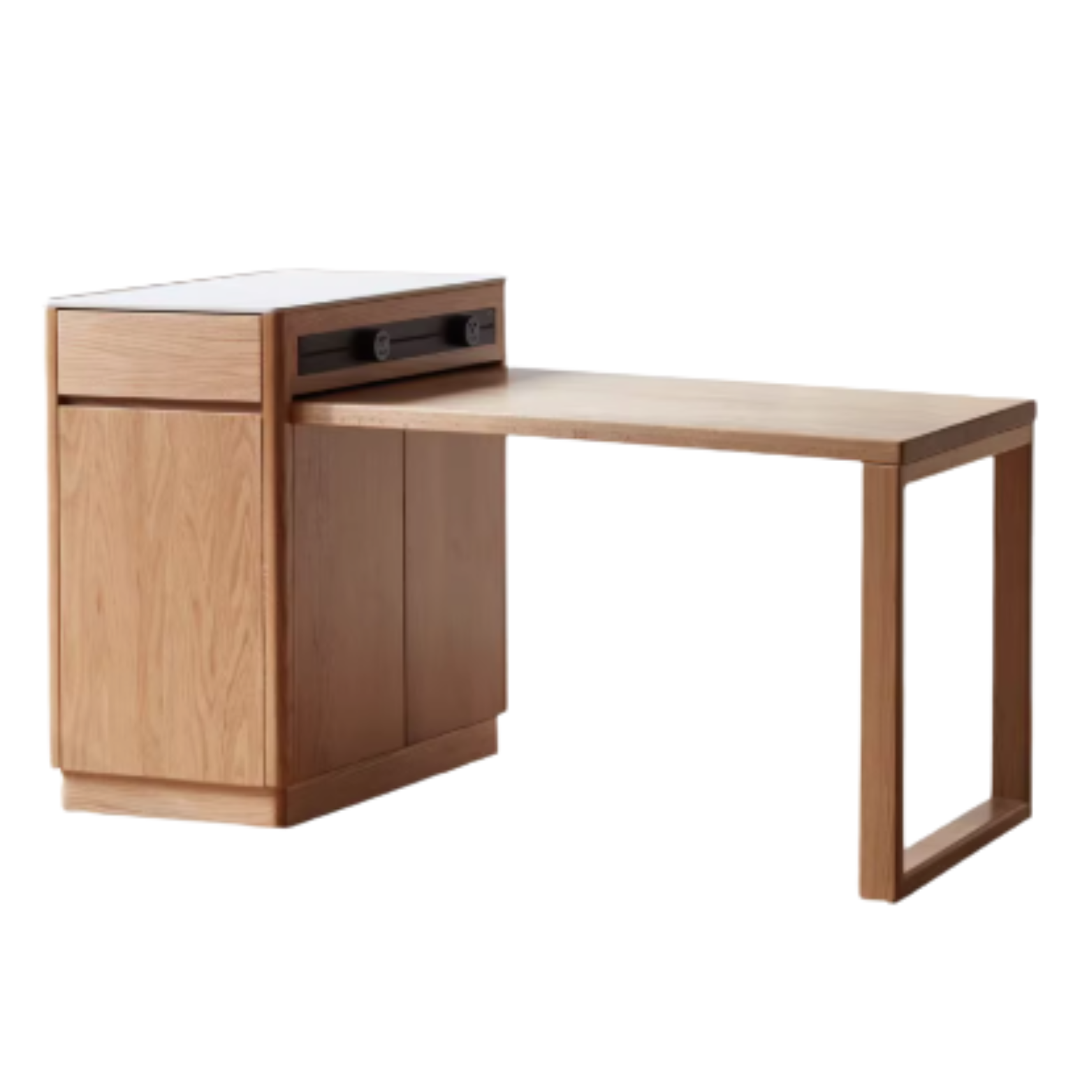 Oak Solid Wood Telescopic Island Rock Plate Dining Table
