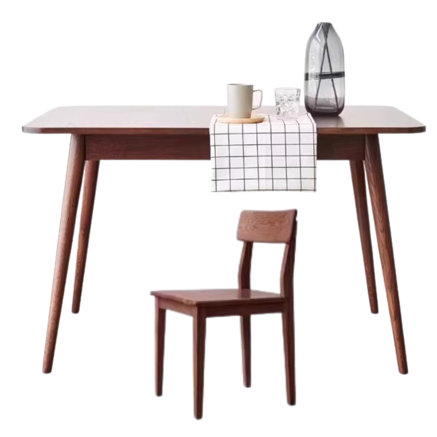 Oak Solid Wood Telescopic Folding Dining Table
