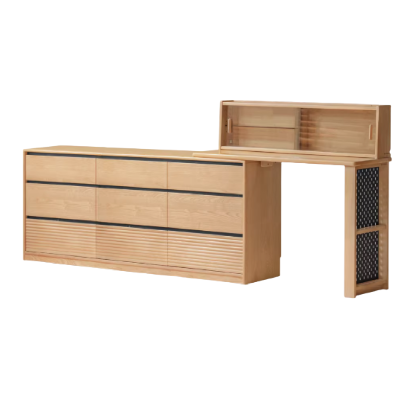 Ash Solid Wood Modern Multi-function Dressing Table.