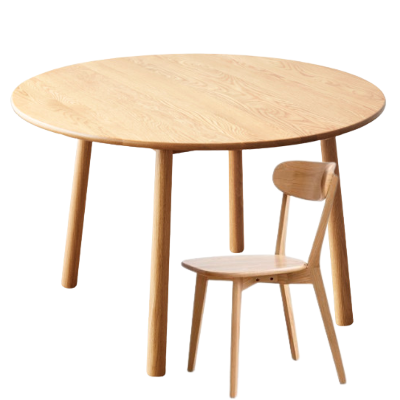 Oak Solid Wood Round Dining Table