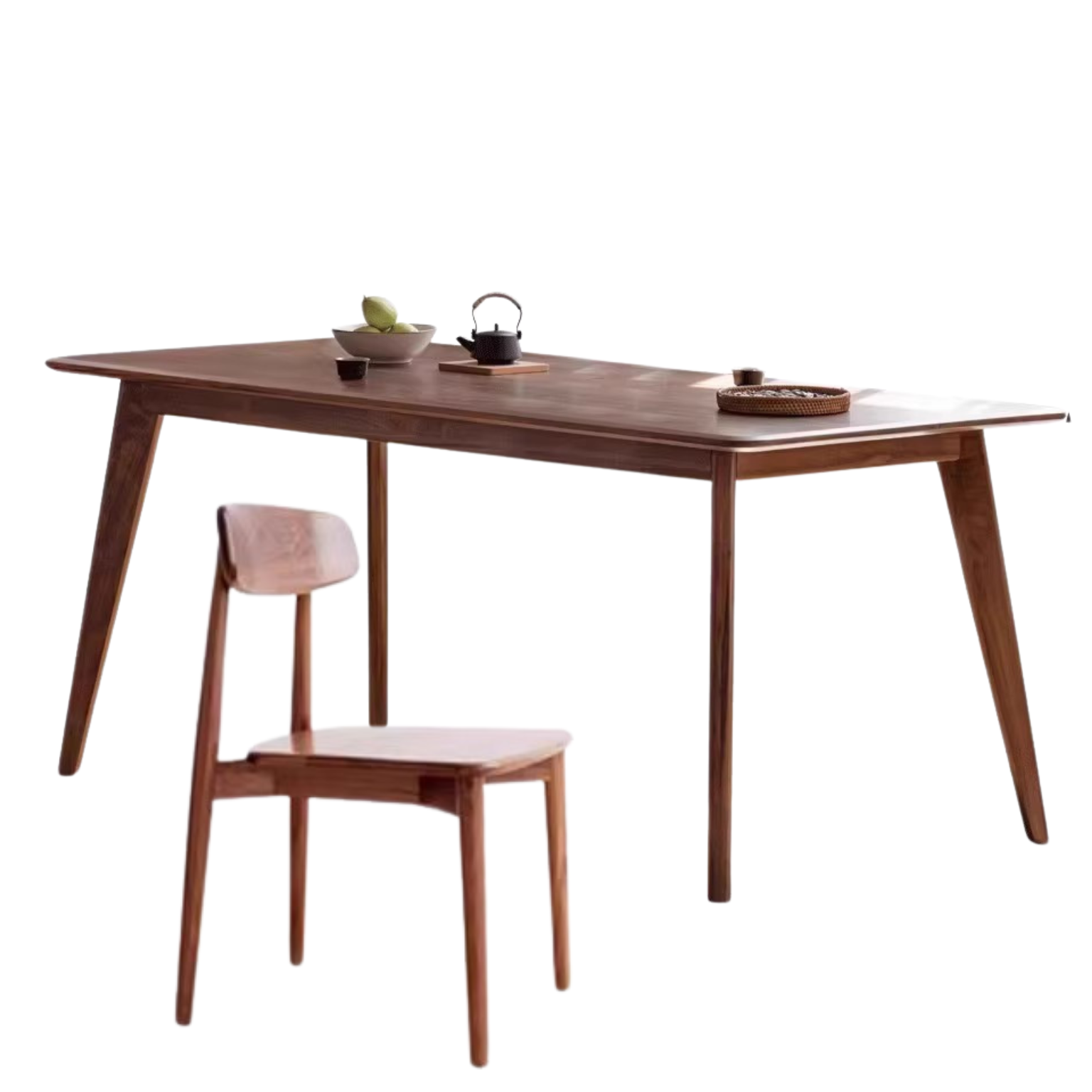 Sandalwood, Black Walnut Solid Wood North American Dining Table