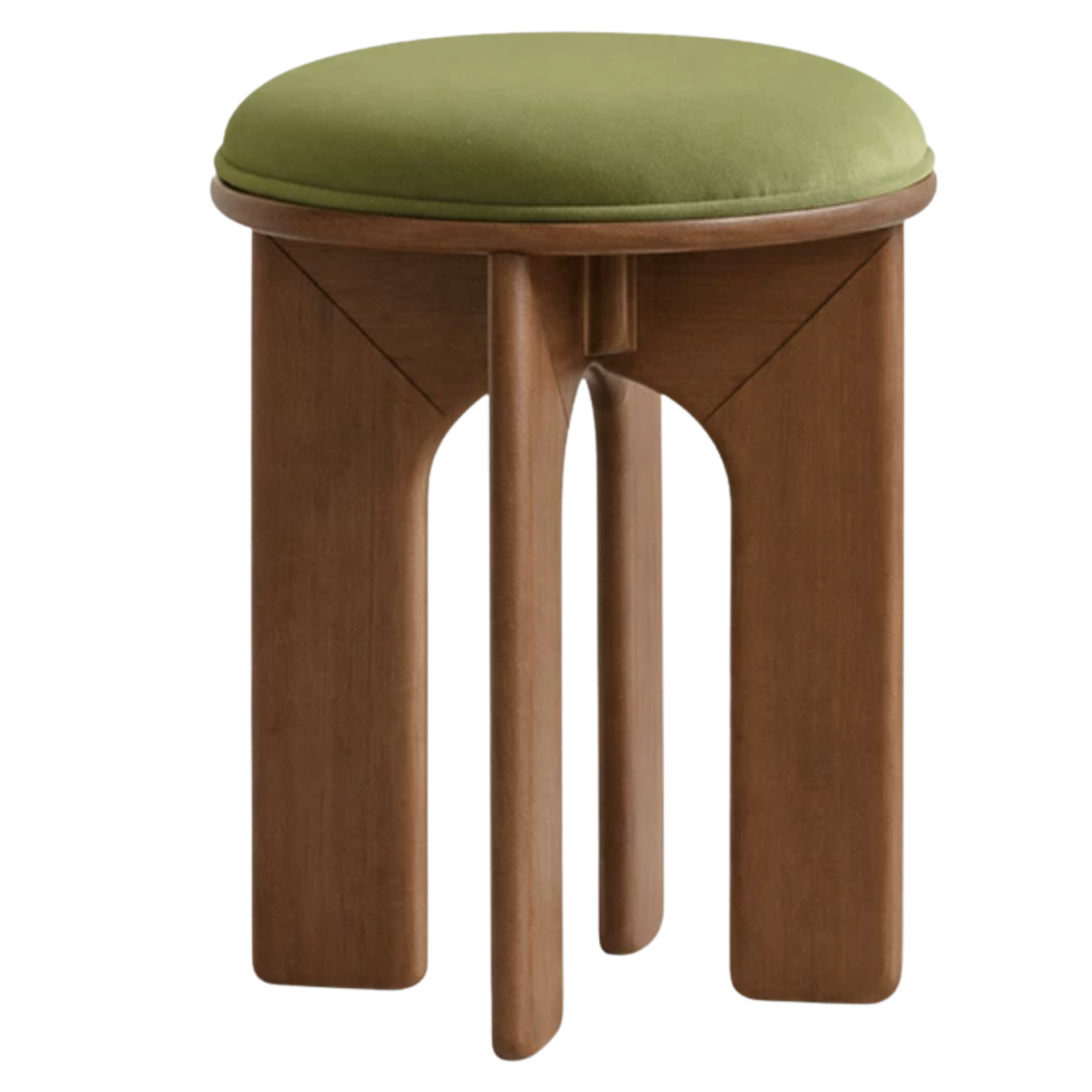 Black Walnut, Oak, Beech Solid Wood, Solid RubberWood French Retro Round Stool