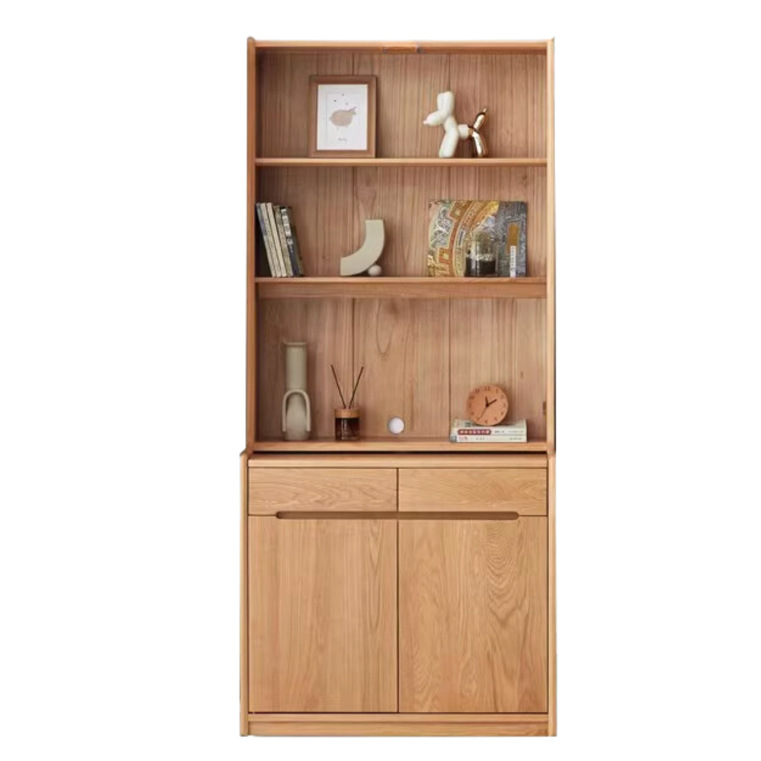 Oak Solid Wood Bookcase Free Combination Floor-to-ceiling Bookshelf