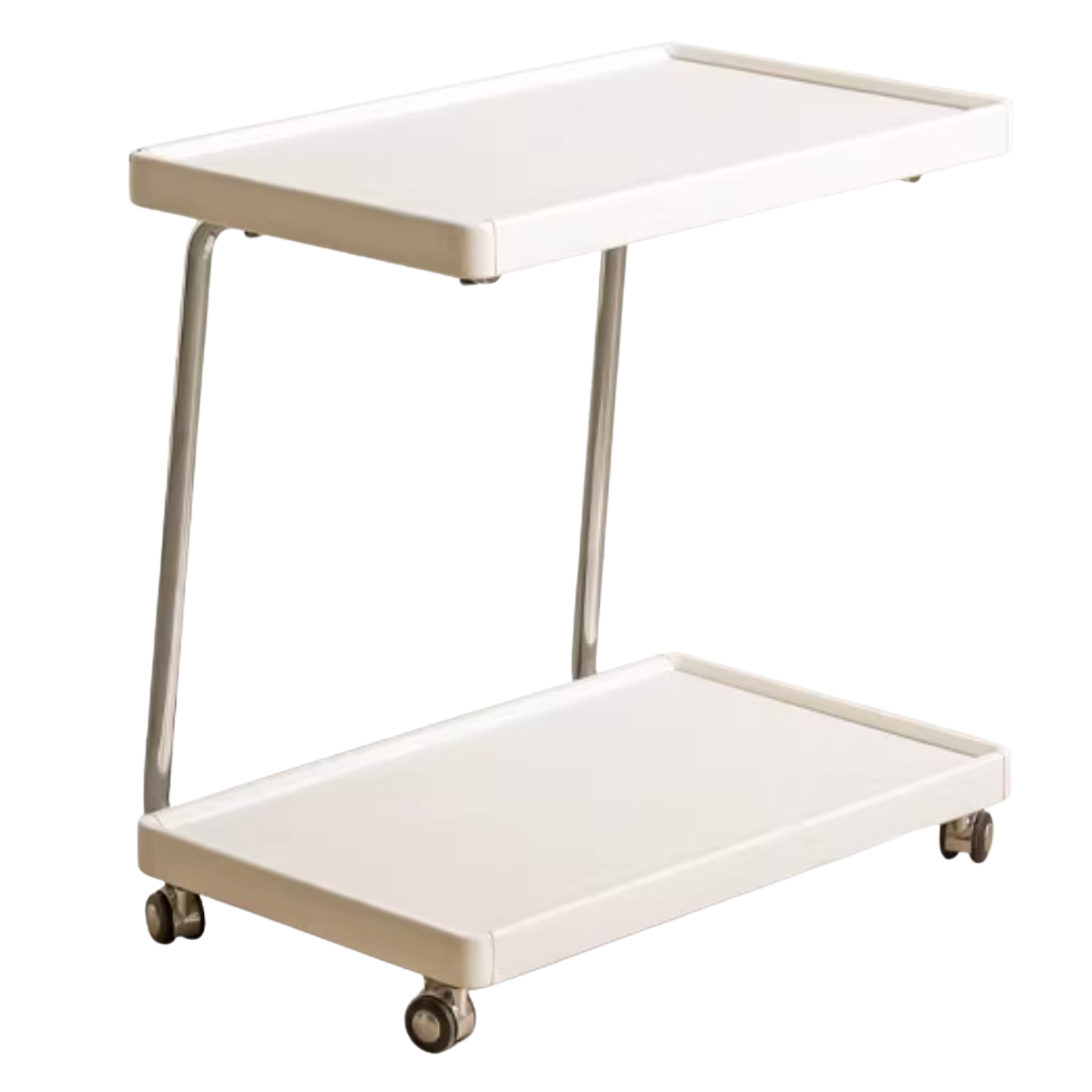 Solid RubberWood Edge Table C-type Mobile