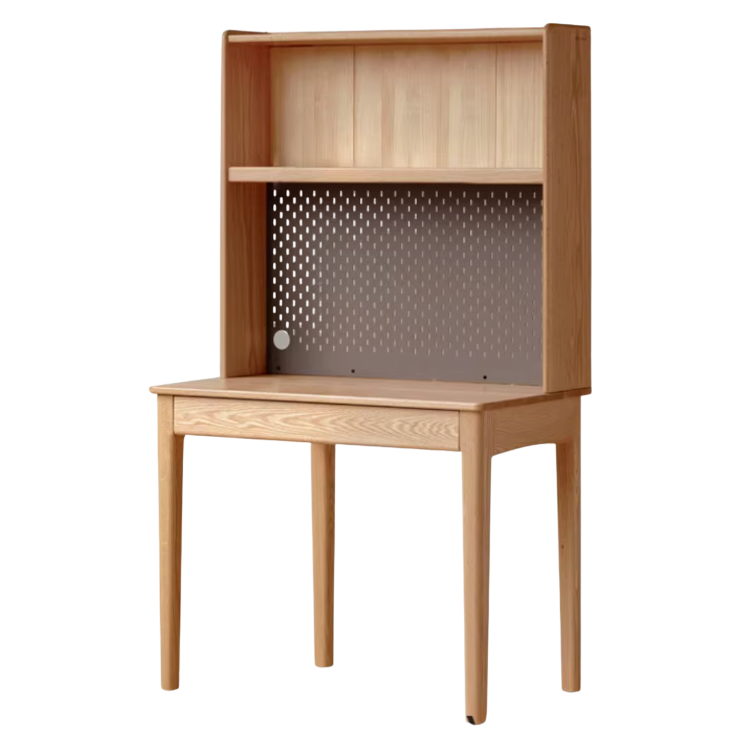 Oak, Ash Solid Wood Modern Desk Bookshelf Integrated