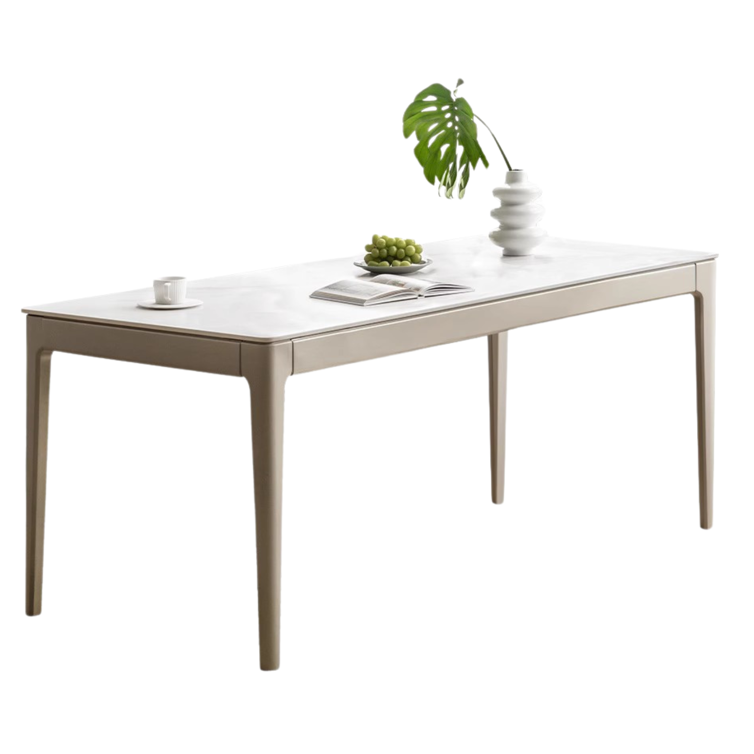 Poplar Solid Wood Light Luxury Slate Dining Table