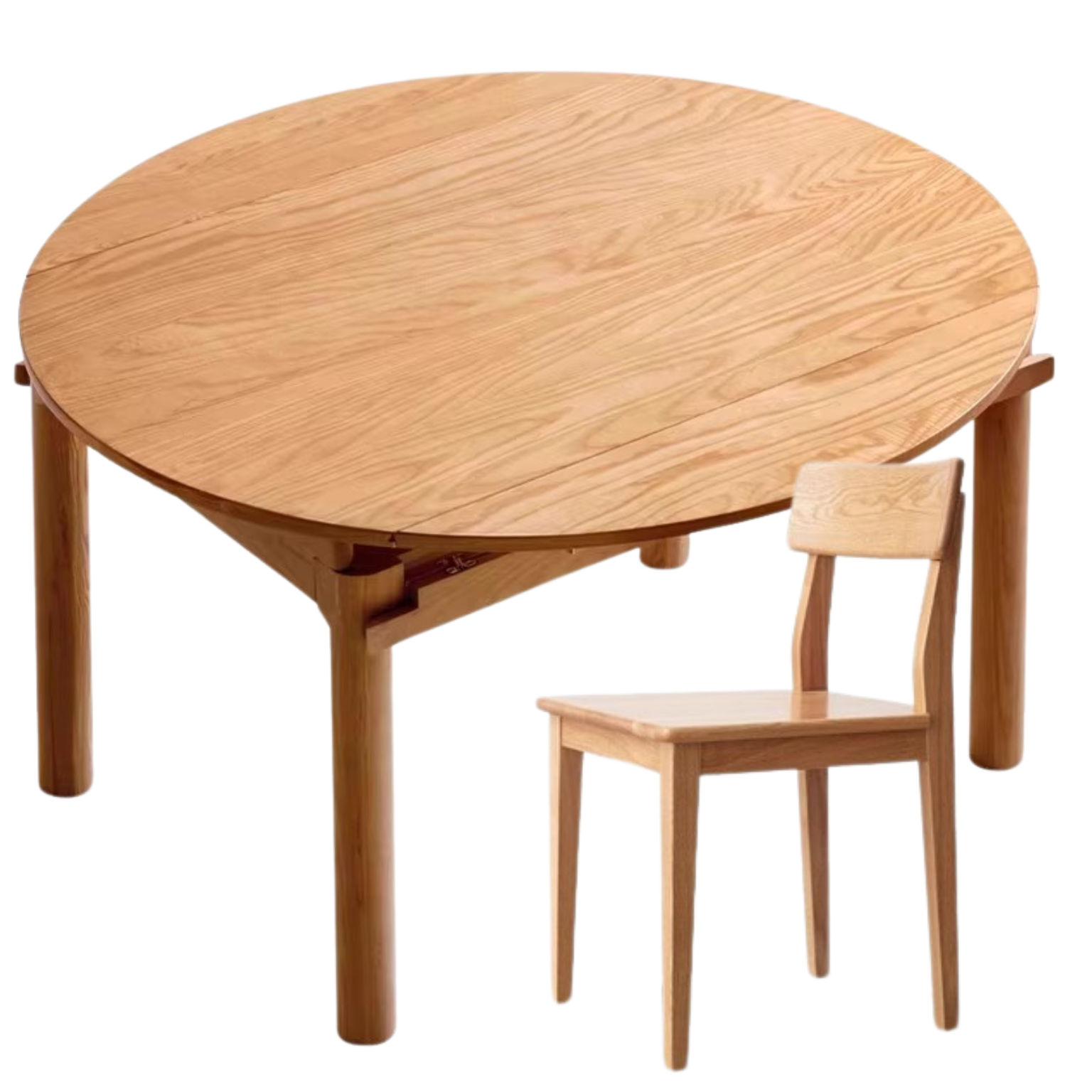 Ash, Cherry, Oak Solid Wood Folding Dining Table