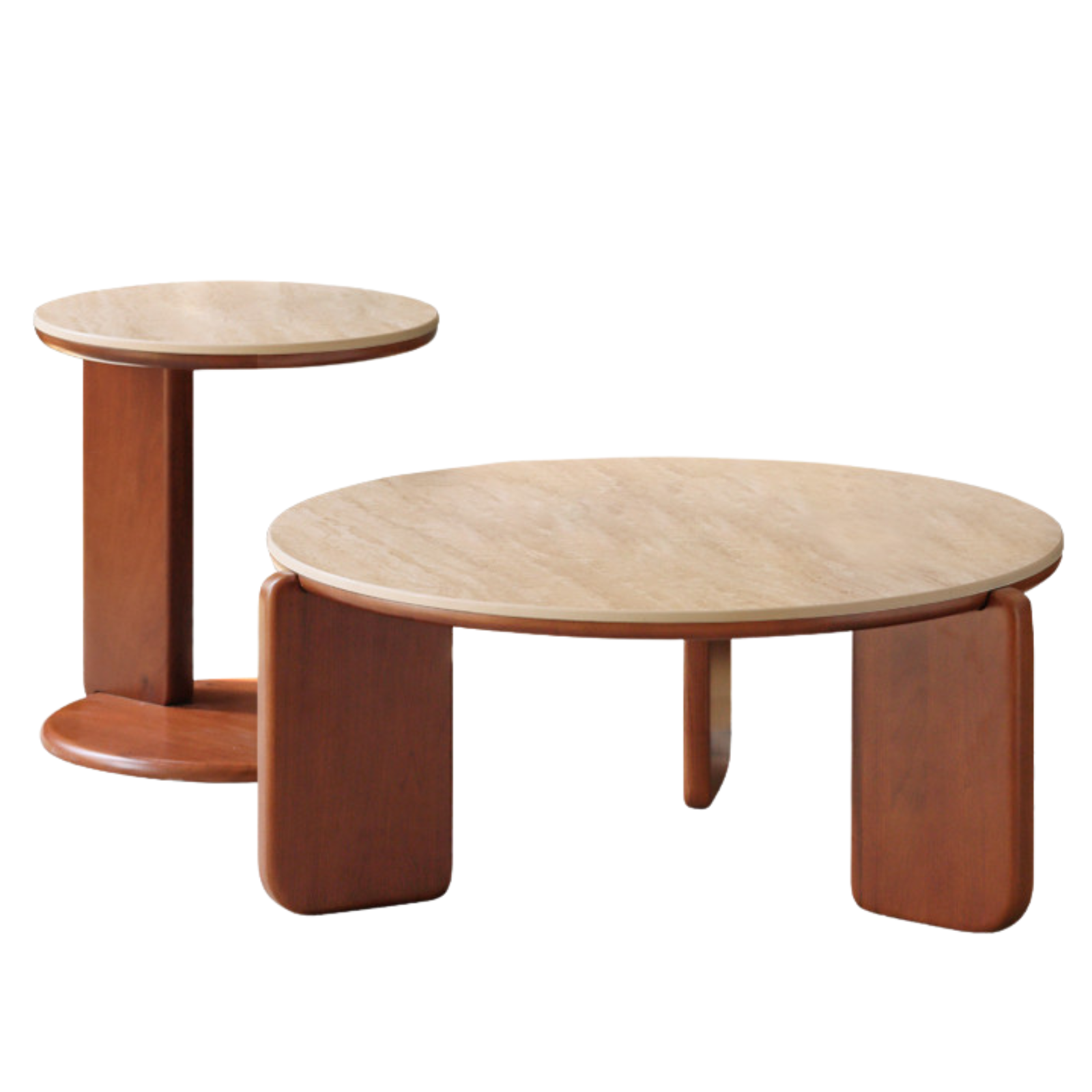 Poplar Solid Wood Medieval Style Rock Plate Coffee Table