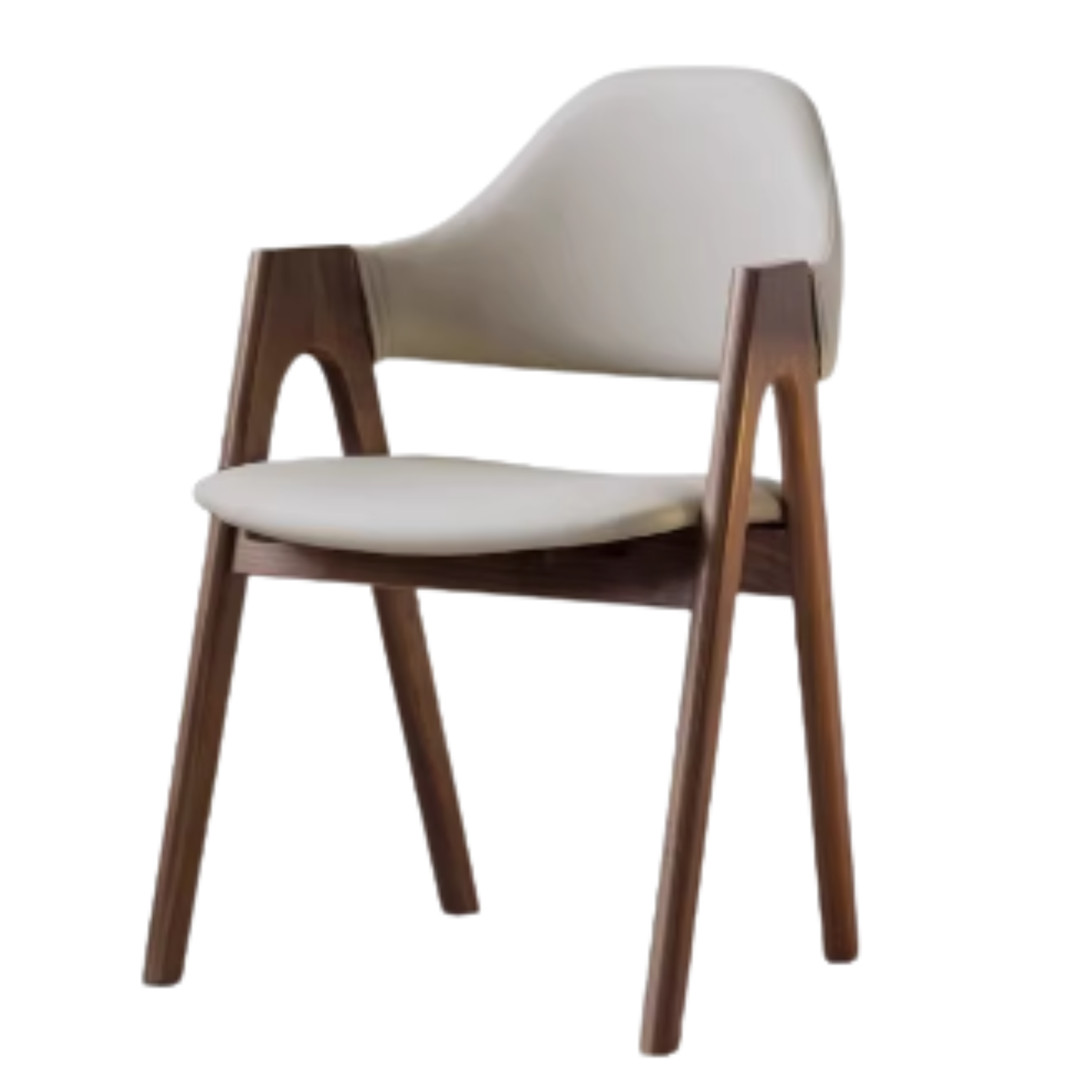 Black Walnut, Oak, Solid Rubberwood Chair with Soft Fabric/Leather Back