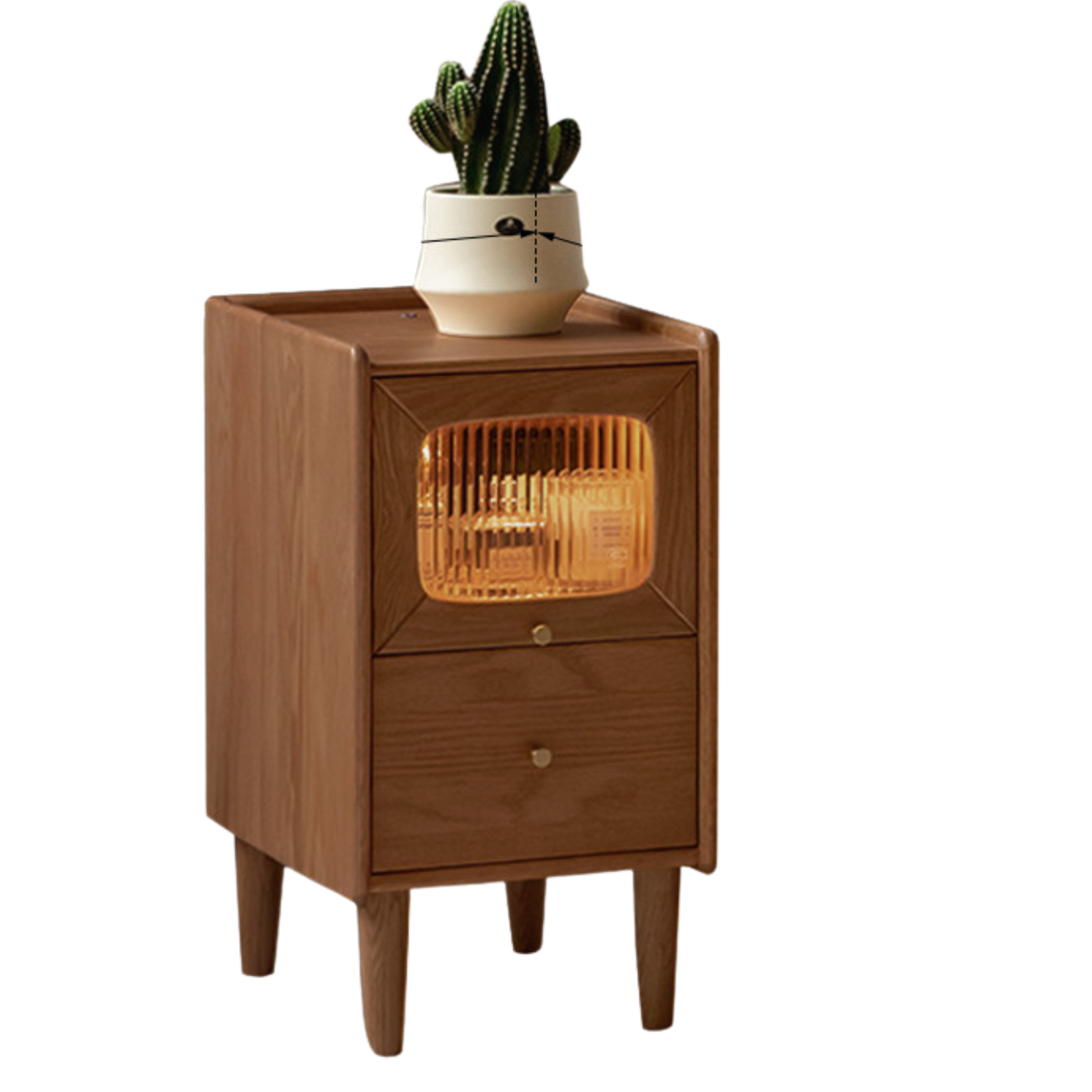 Solid Longan Hardwood, Oak Solid Wood Modern Style Nightstand