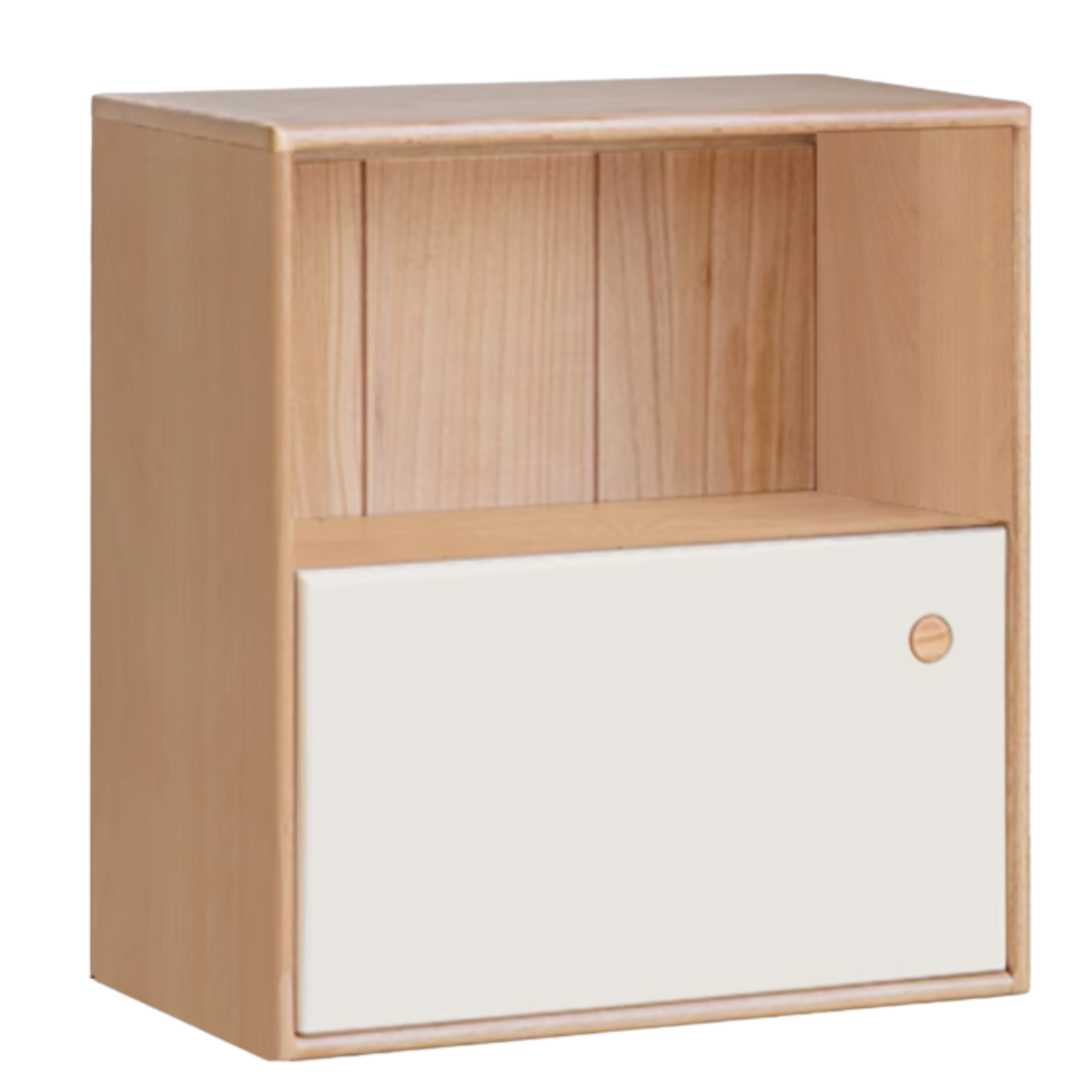Oak, Beech Solid Wood Cream Style Module Combination Bookcase