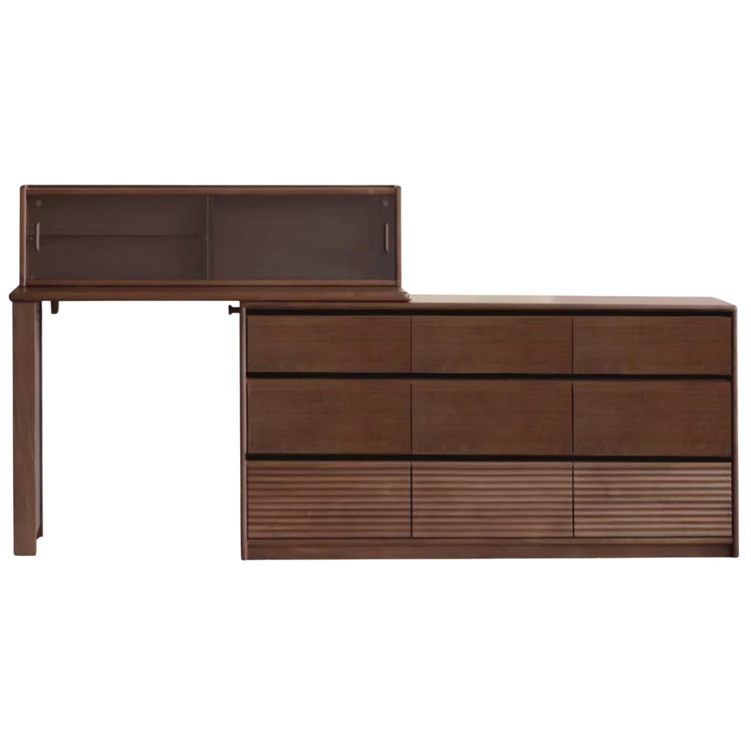 Black Walnut, Sandawood Light Luxury Retractable Vanity Table.