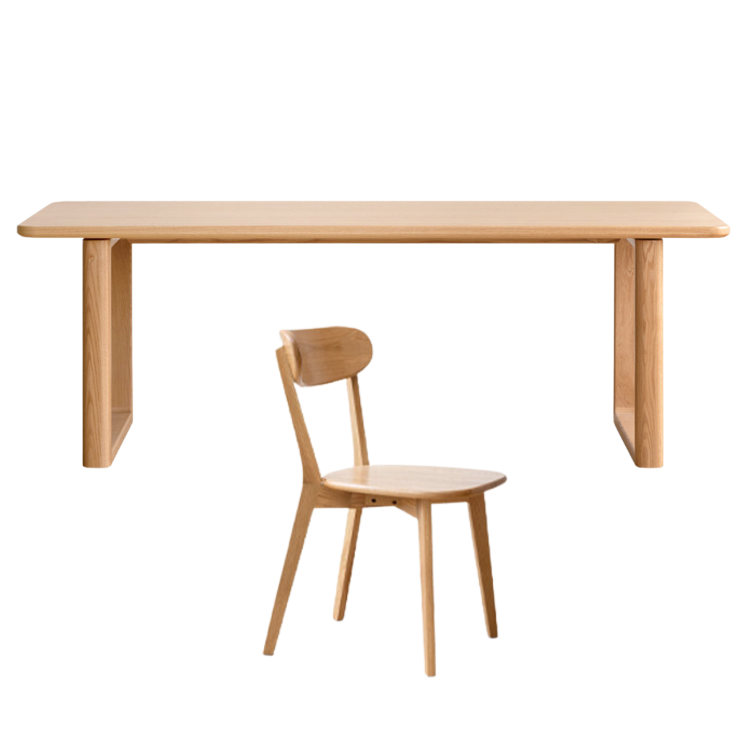Oak Solid Wood Large Plate Dining Table
