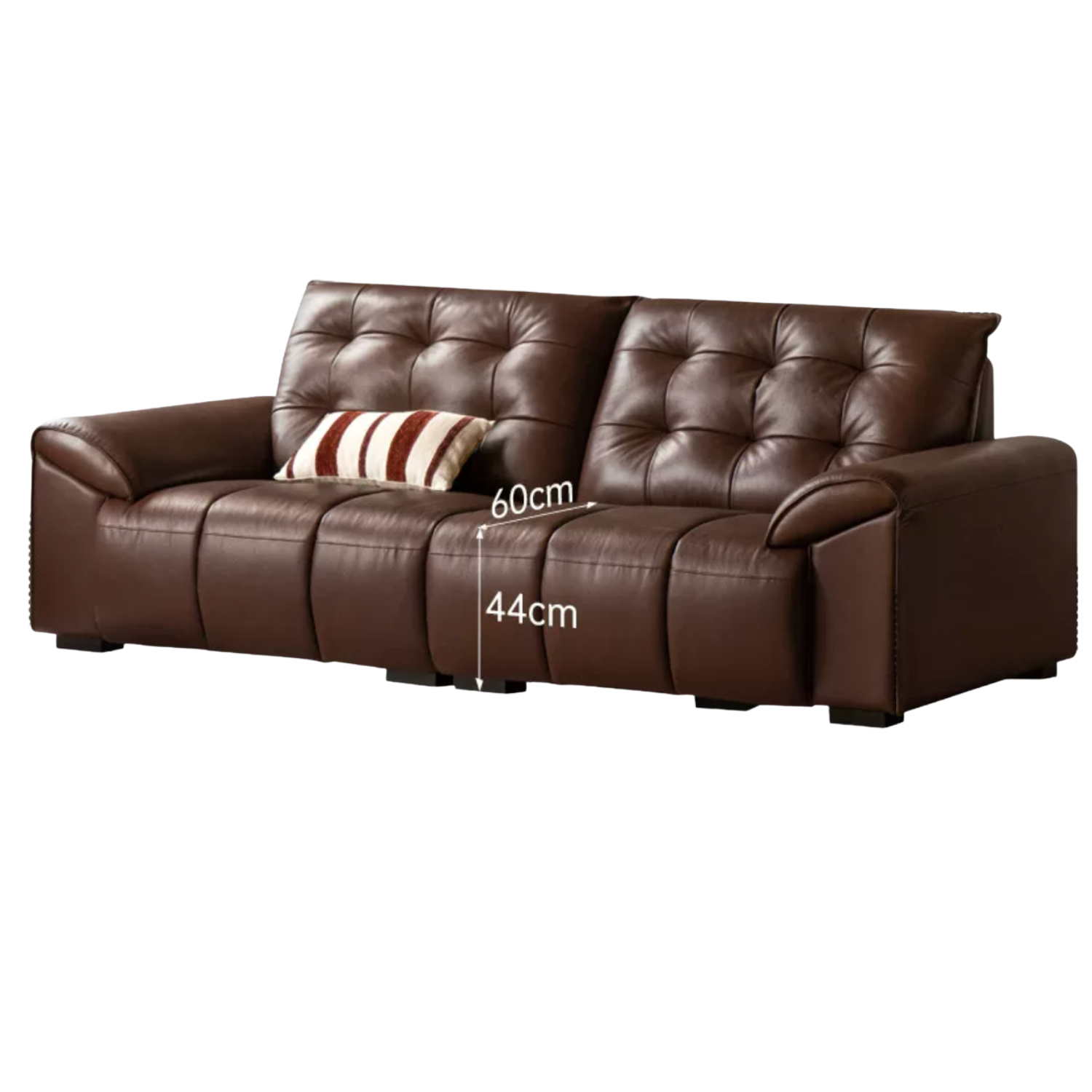 Genuine Leather Oversized Tufted Deep-Cushion Sofa
