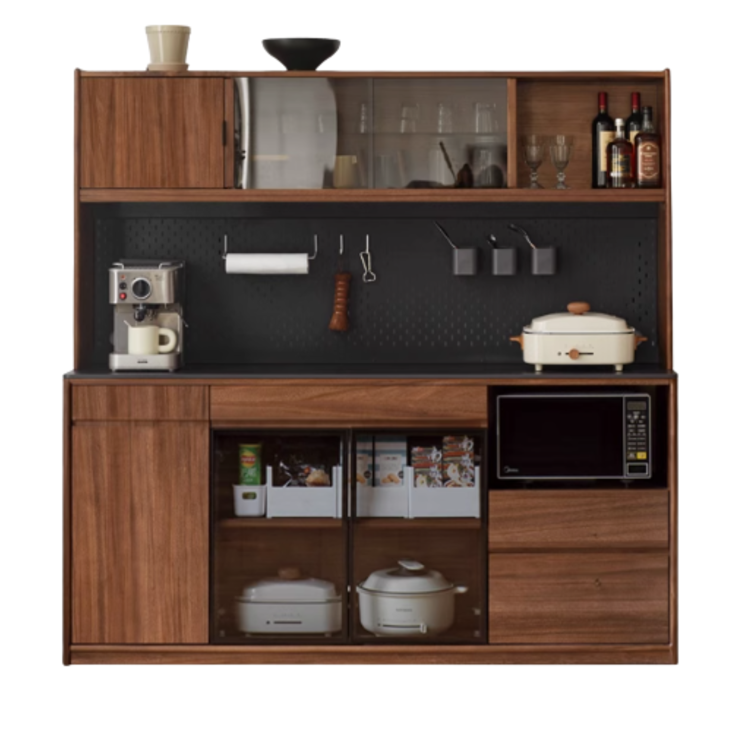 Black Walnut, South American Walnut Solid Wood Sideboard, Buffet Cabinet