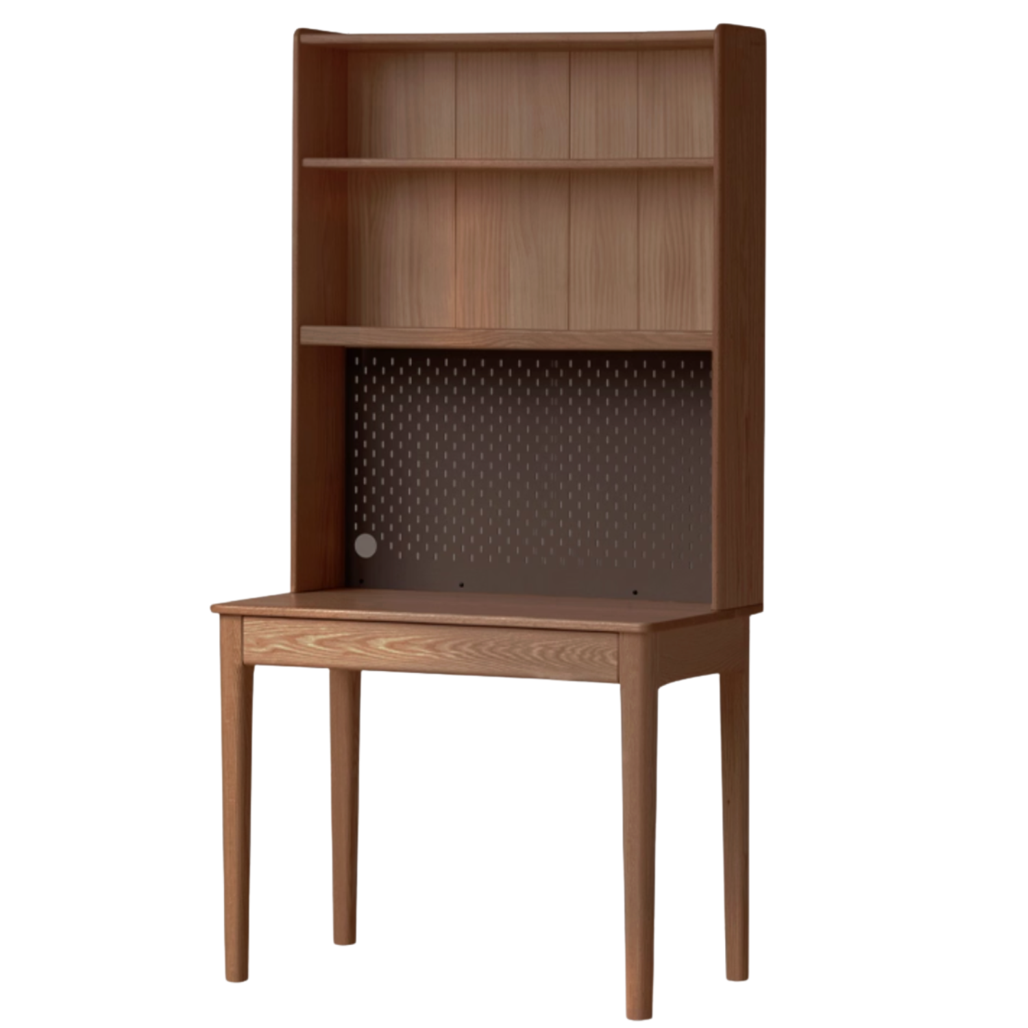 Oak, Ash Solid Wood Modern Desk Bookshelf Integrated