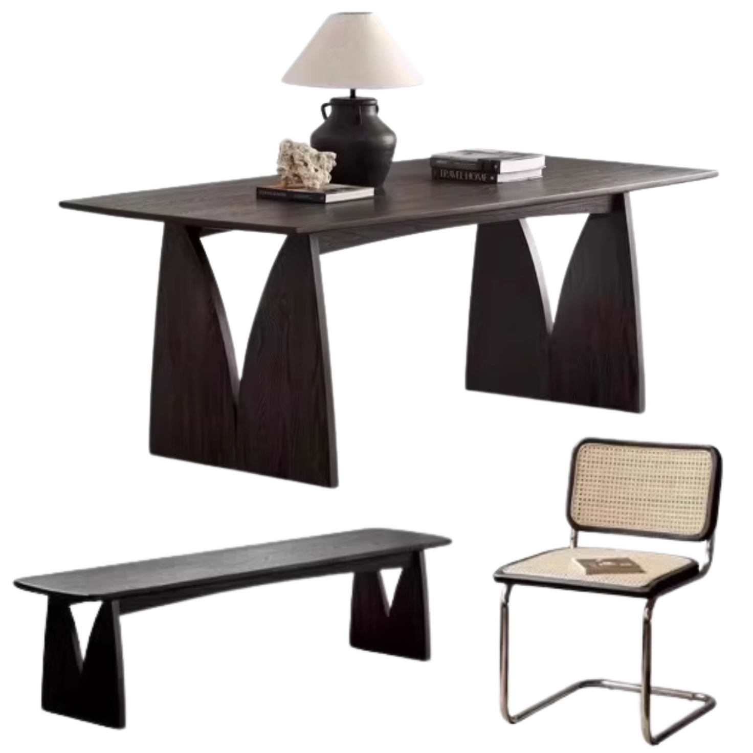 Oak Solid Wood Wabi Sabi Style Dining Table