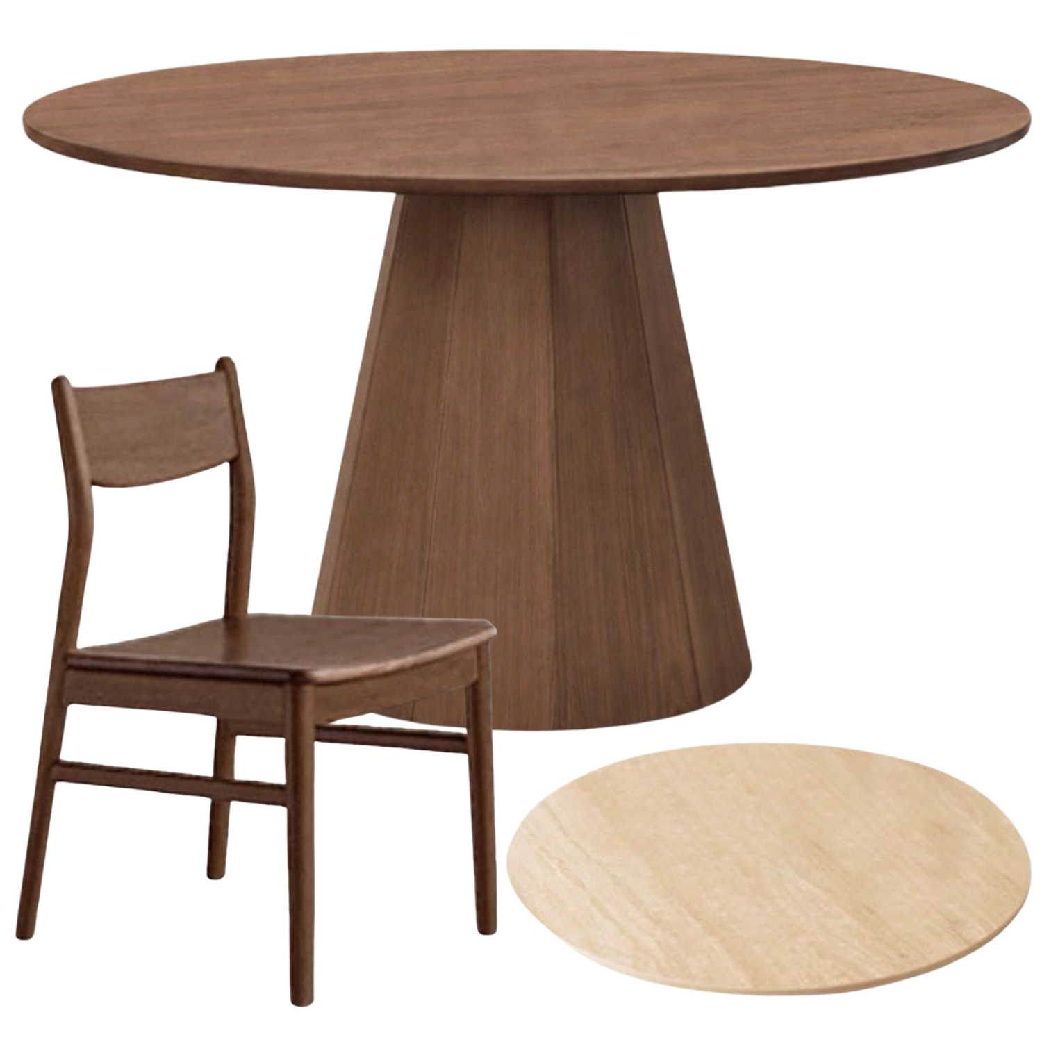 Black Walnut, Sandalwood, Ash Solid Wood Modern Large Dining Table