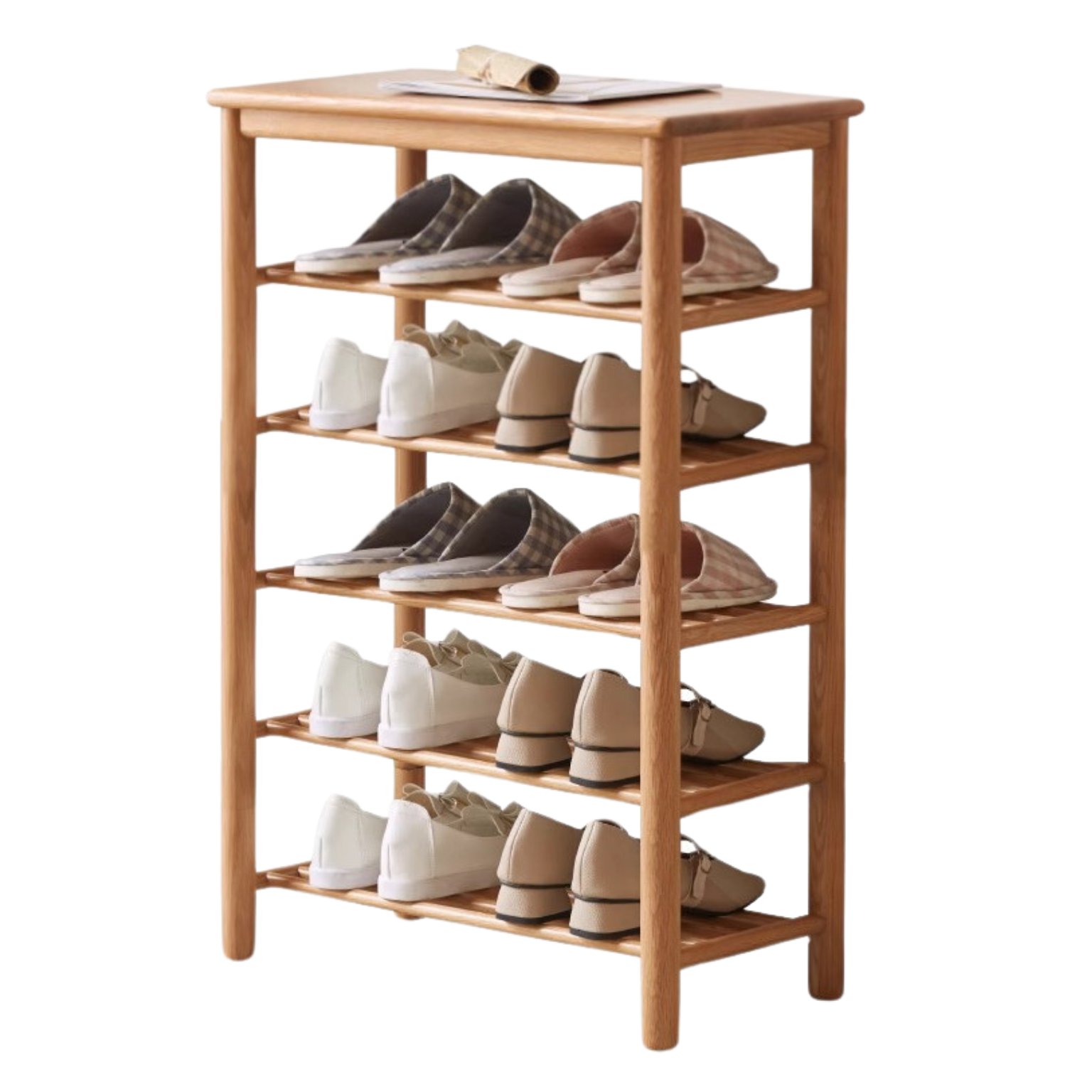 Oak Solid Wood Shoe Wearing Stool