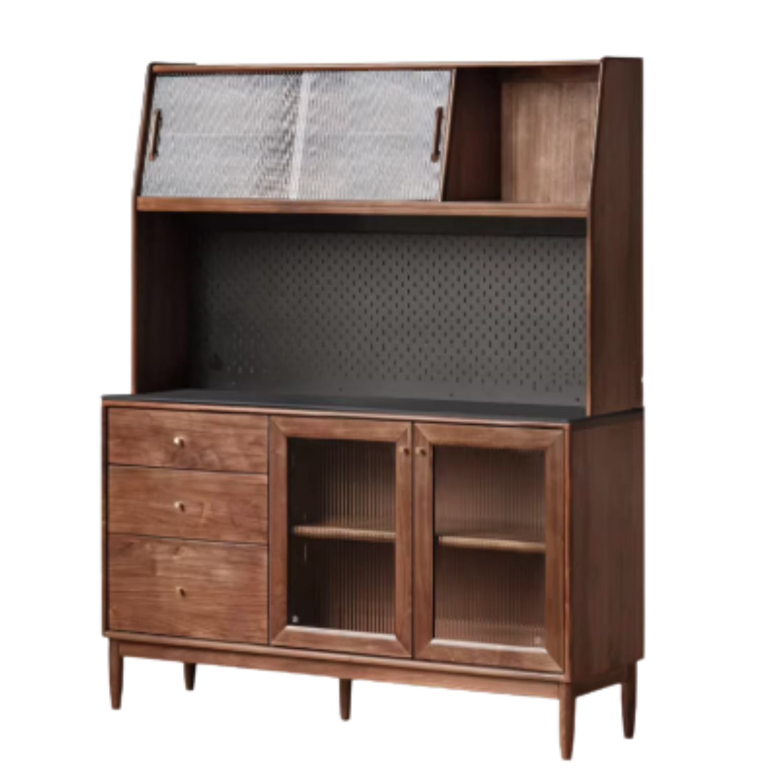 Black Walnut Solid Wood Sideboard, Buffet Cabinet