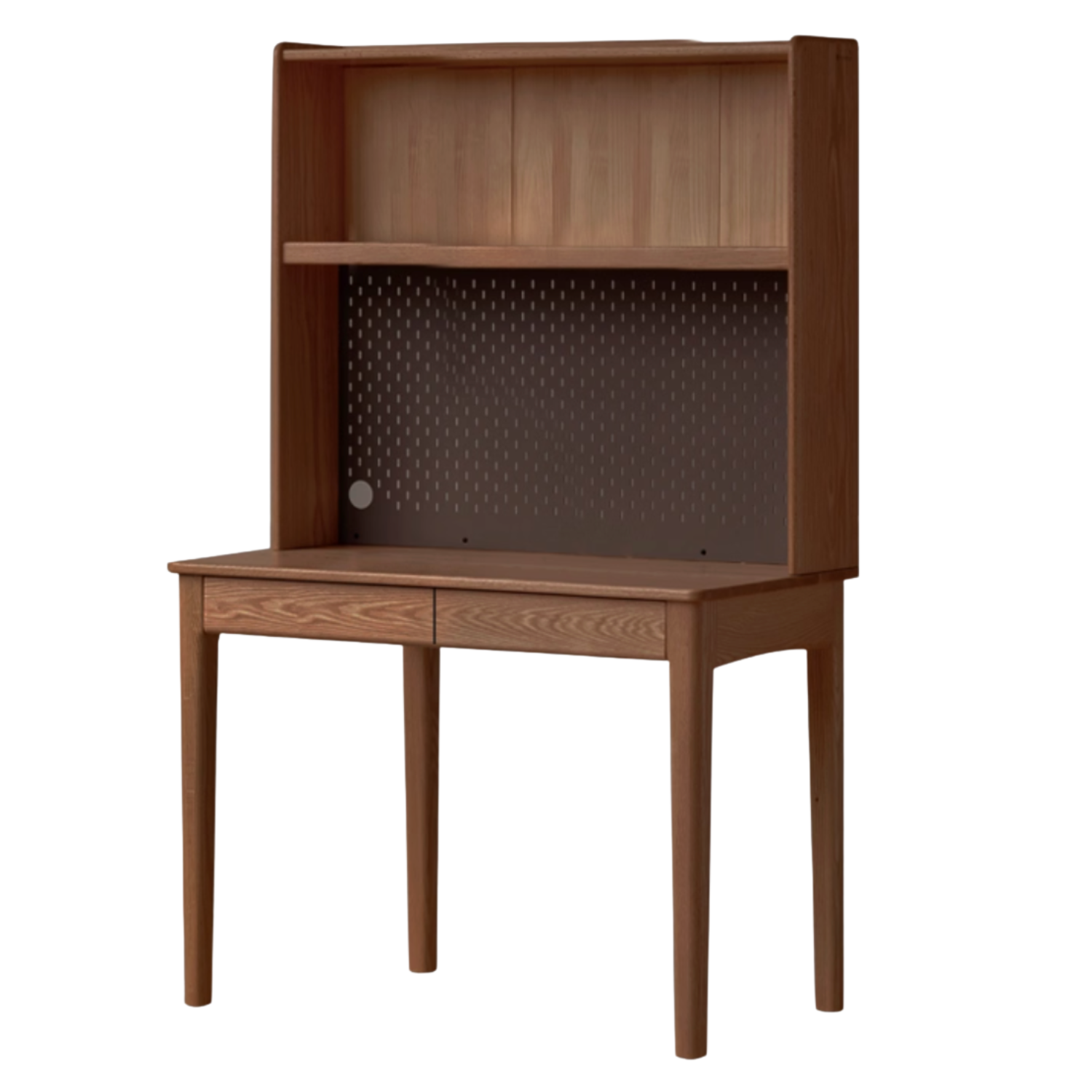 Oak, Ash Solid Wood Modern Desk Bookshelf Integrated