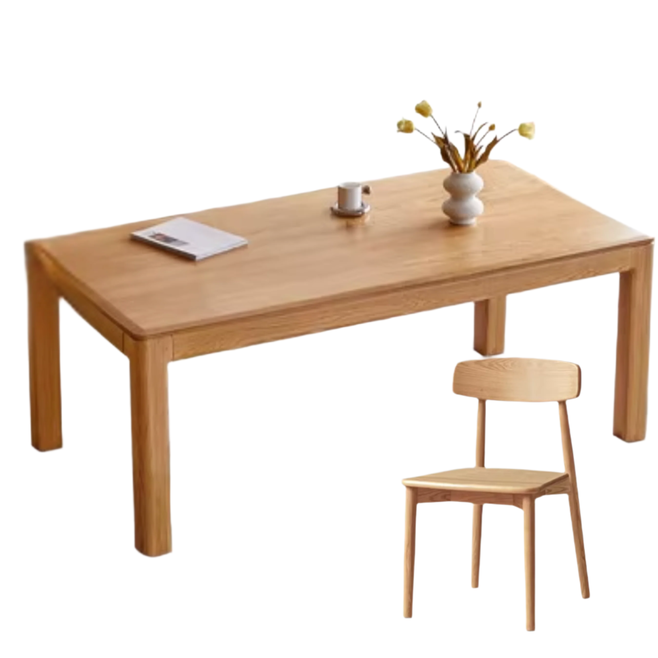 Oak, Red Oak Solid Wood Rectangular Dining Table
