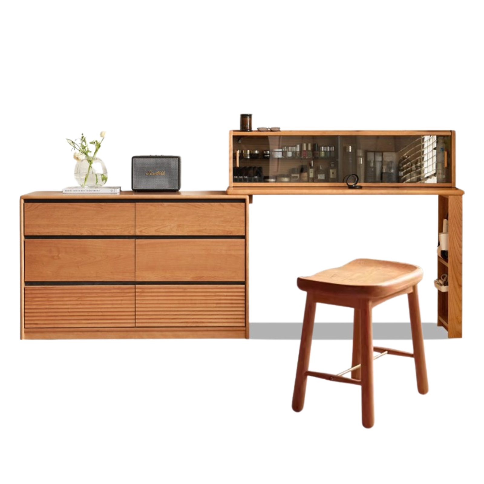 Cherry Solid Wood Retro Dressing Table.