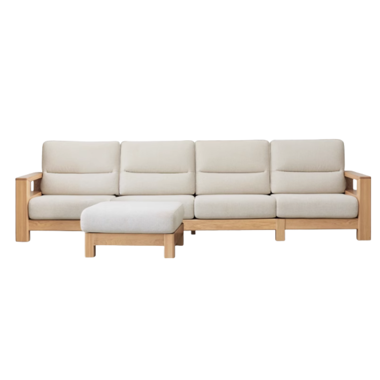 Ash Solid Wood Corner Sofa.