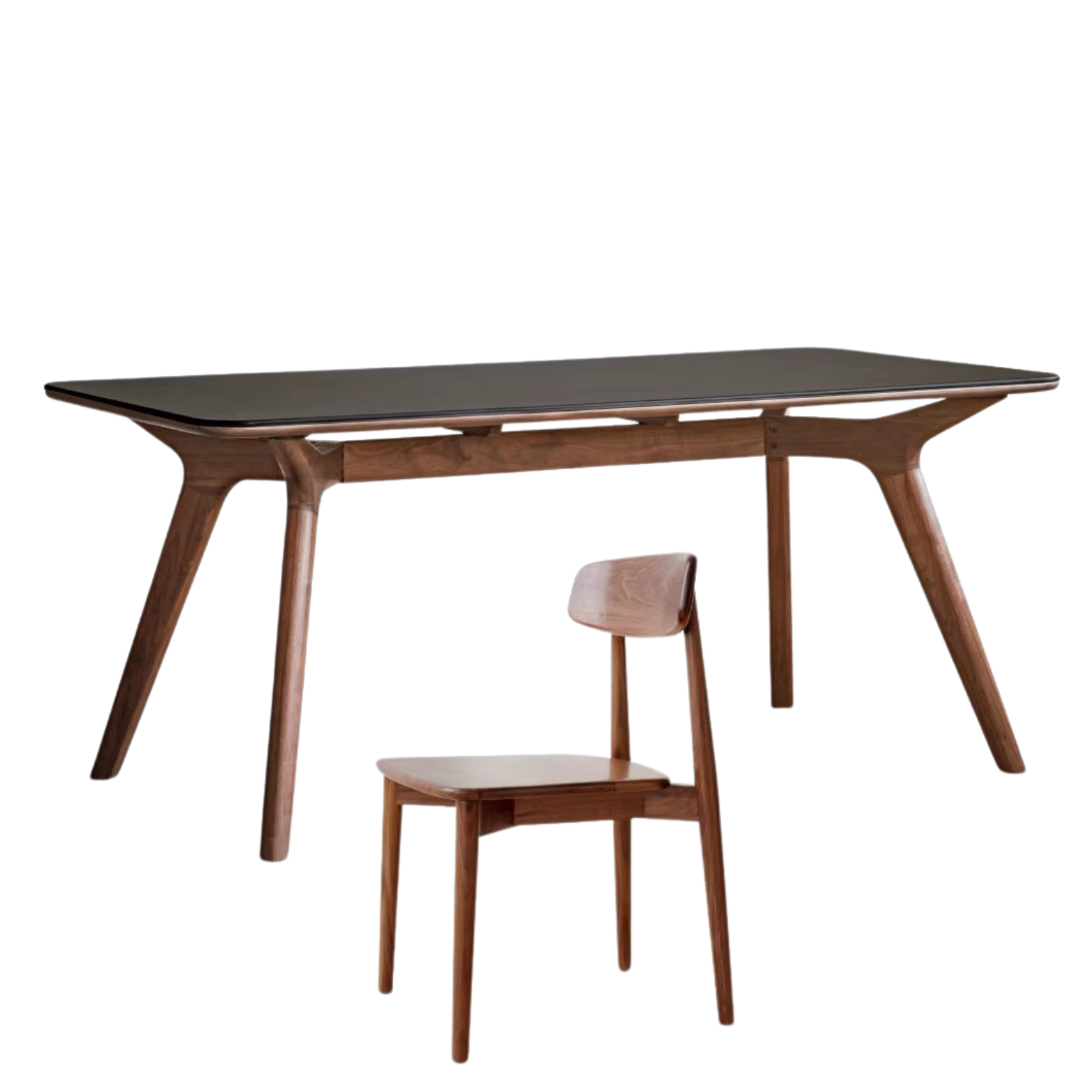 Black Walnut Solid Wood Rock Slab Dining Table