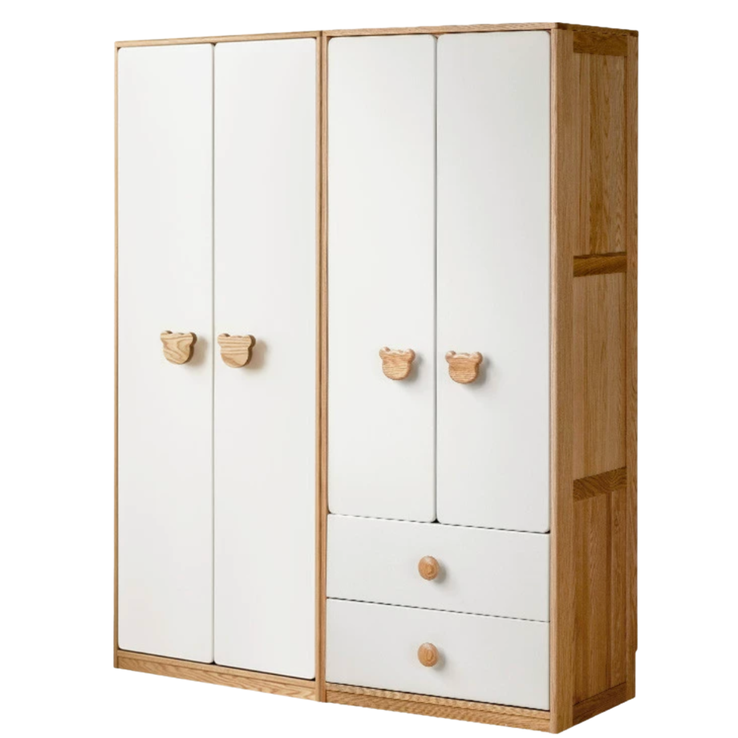 Oak Solid Wood Children's Wardrobe Combination