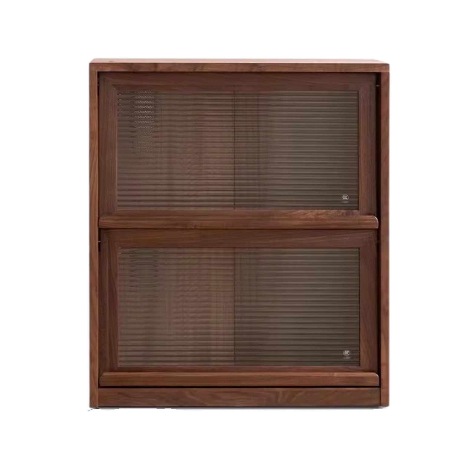 Black Walnut, Rubberwood Solid Wood Low Bookshelf Combination Floor-Standing Cabinet