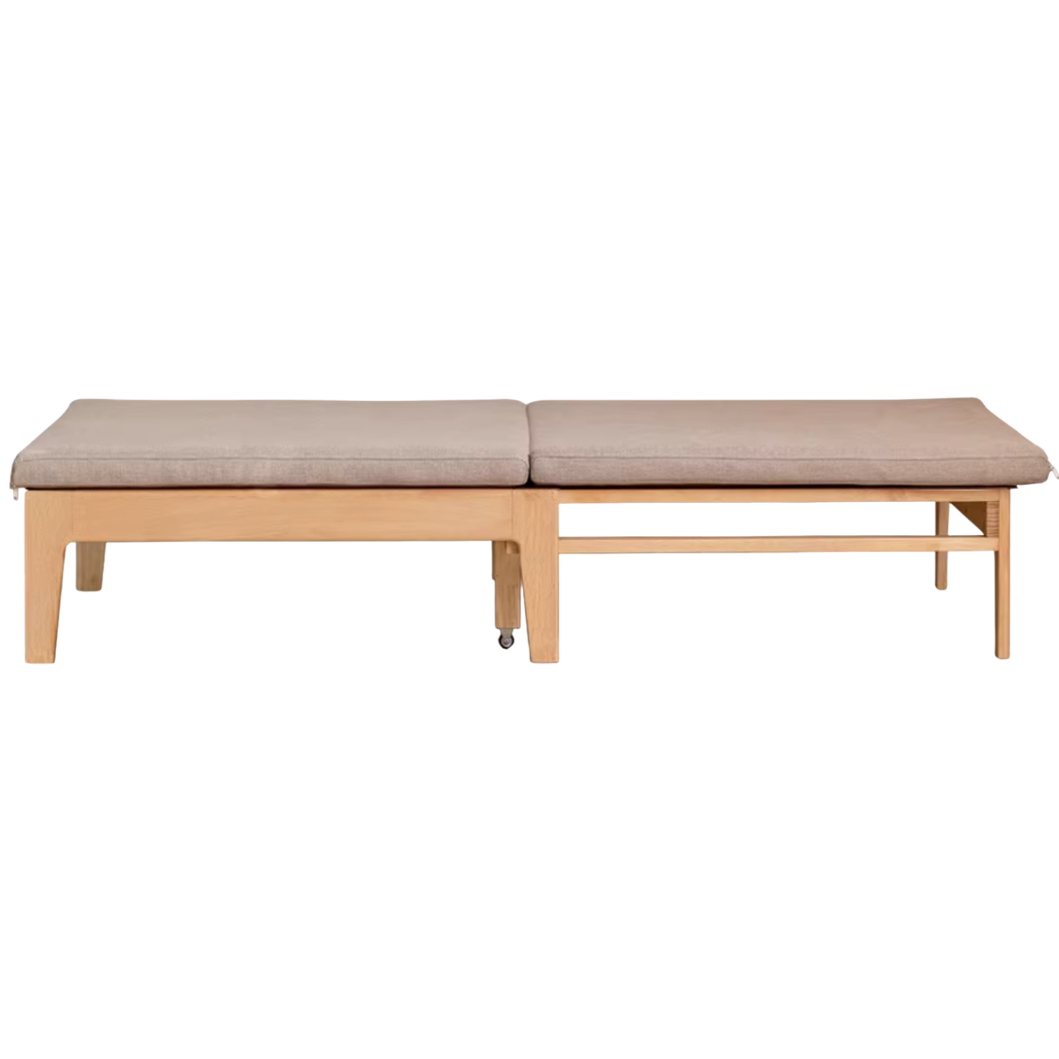 Oak, Beech, Solid Rubberwood Folding Sofa Bed, Retractable Sofa.