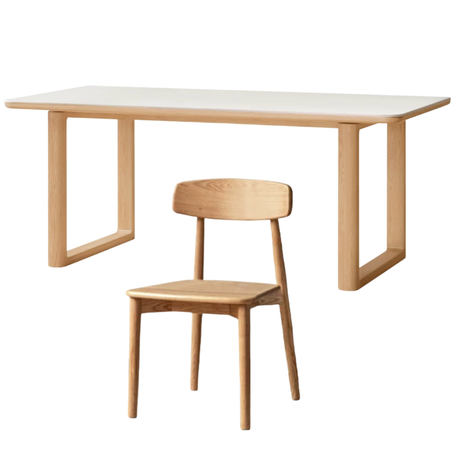 Ash, Oak Solid Wood Rock Board Dining Table