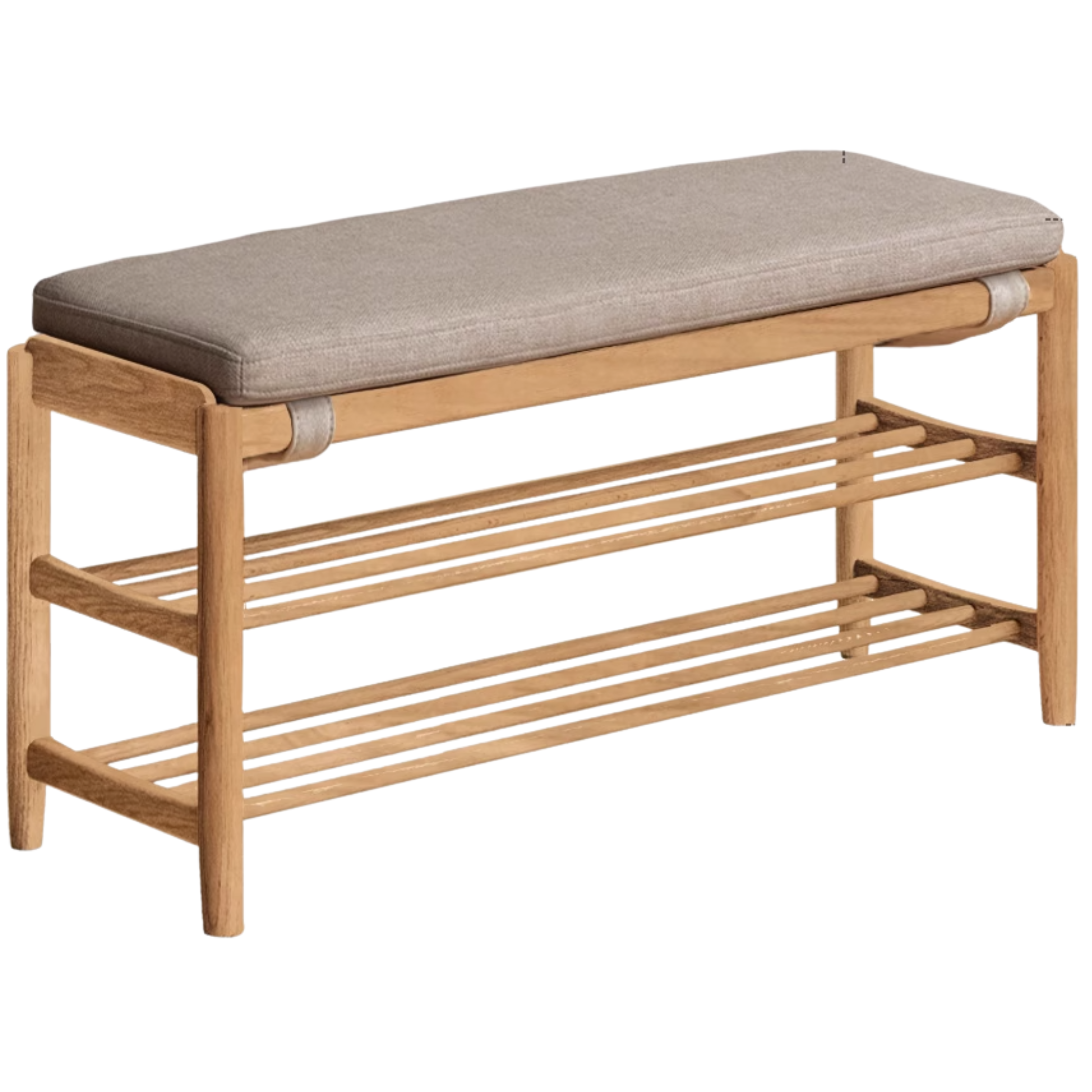 Oak solid wood, Solid Rubberwood Modern Shoe Changing Stool