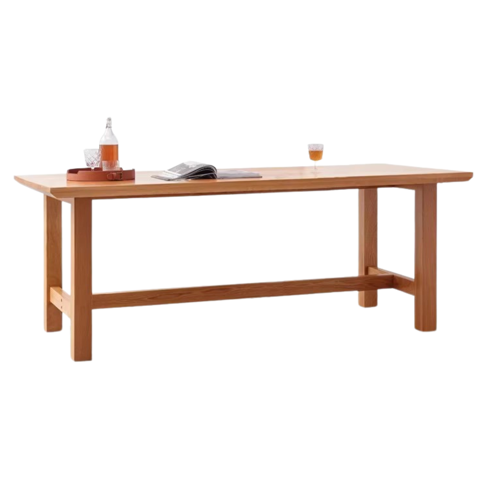 Oak, Ash, Poplar, Cherry Solid Wood Rustic Style Dining Table
