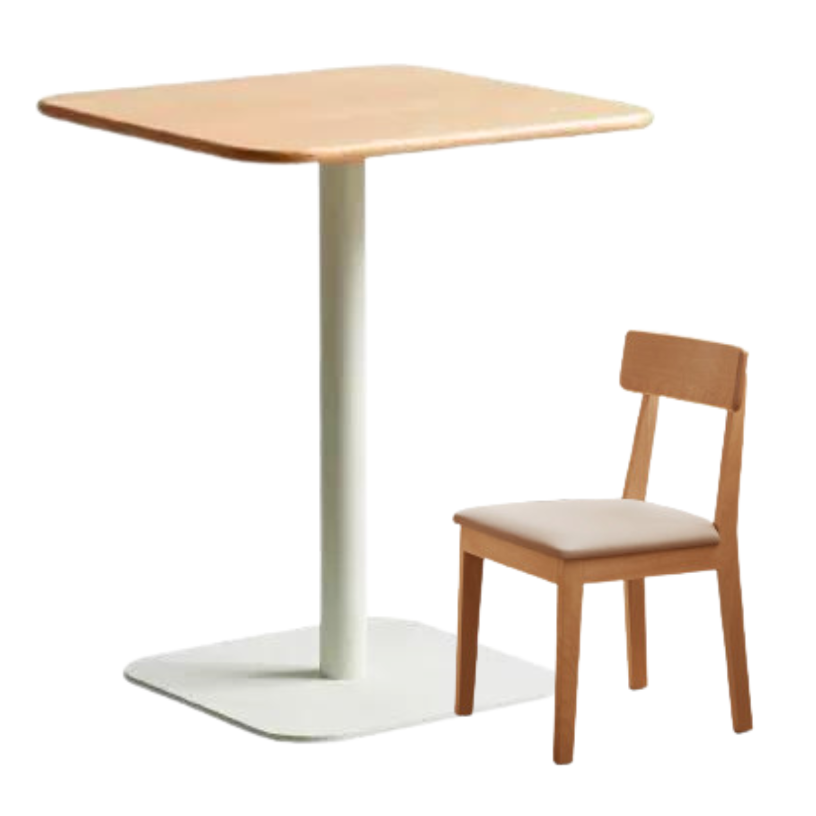 Beech Solid Wood Square Modern Coffee Table.