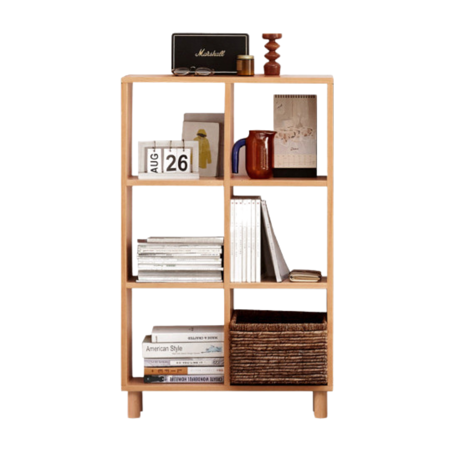 Beech, Oak Solid Wood Bookshelf Bookcase Free Combination