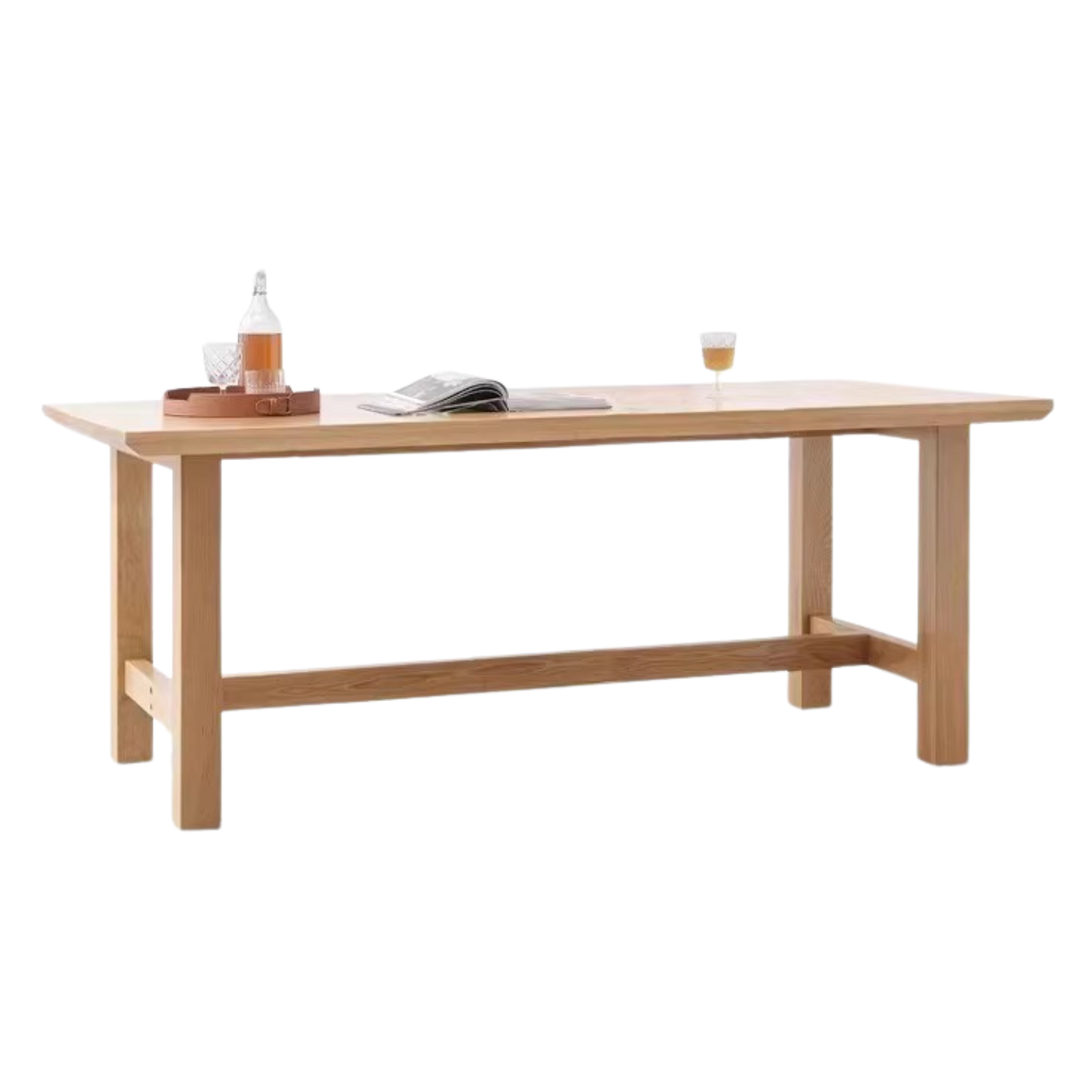 Oak, Ash, Poplar, Cherry Solid Wood Rustic Style Dining Table