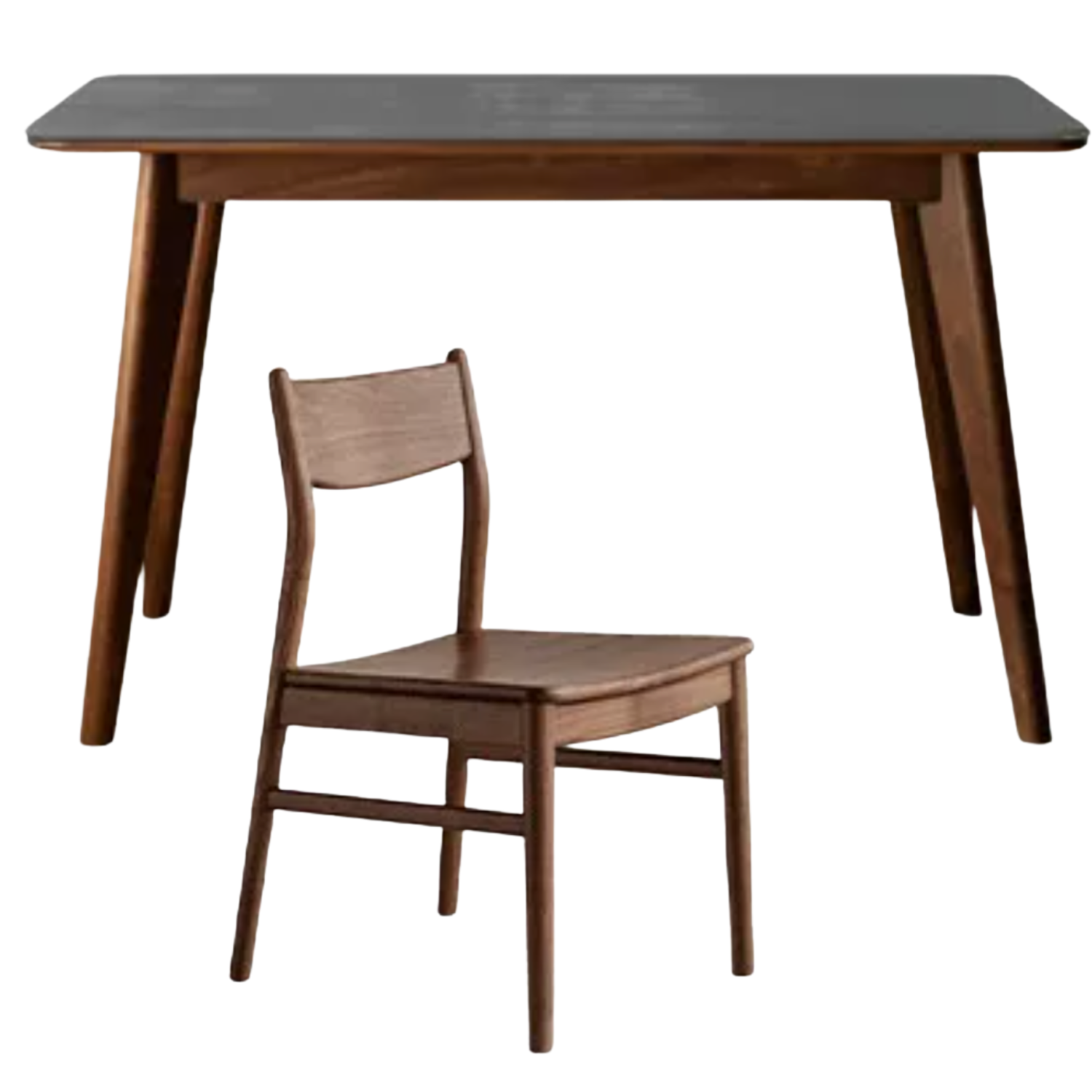 Ash, Black Walnut, Sandalwood Solid Wood Rock Plate Dining Table