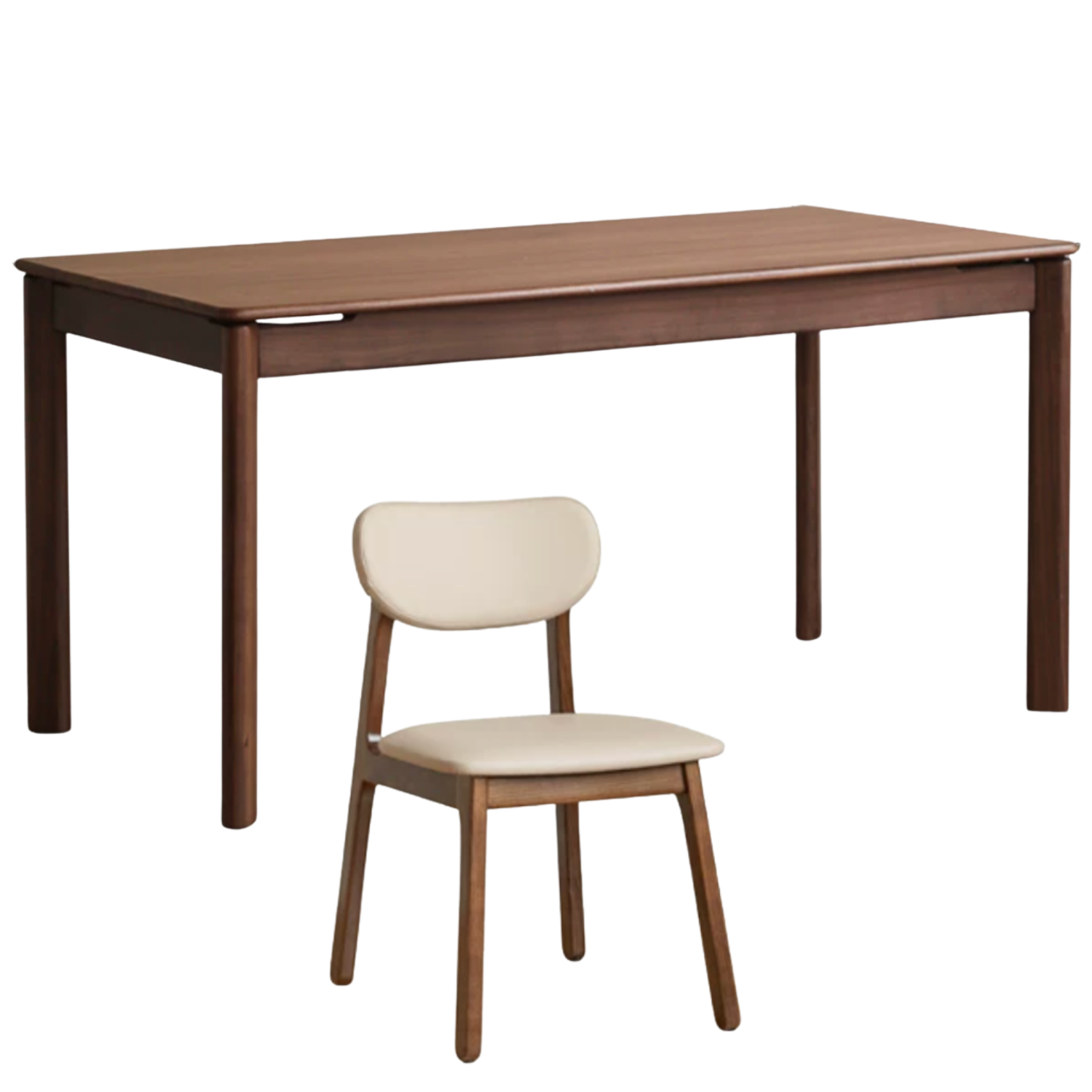 Black Walnut, Sandalwood, Ash Solid Wood Modern Rectangular Table