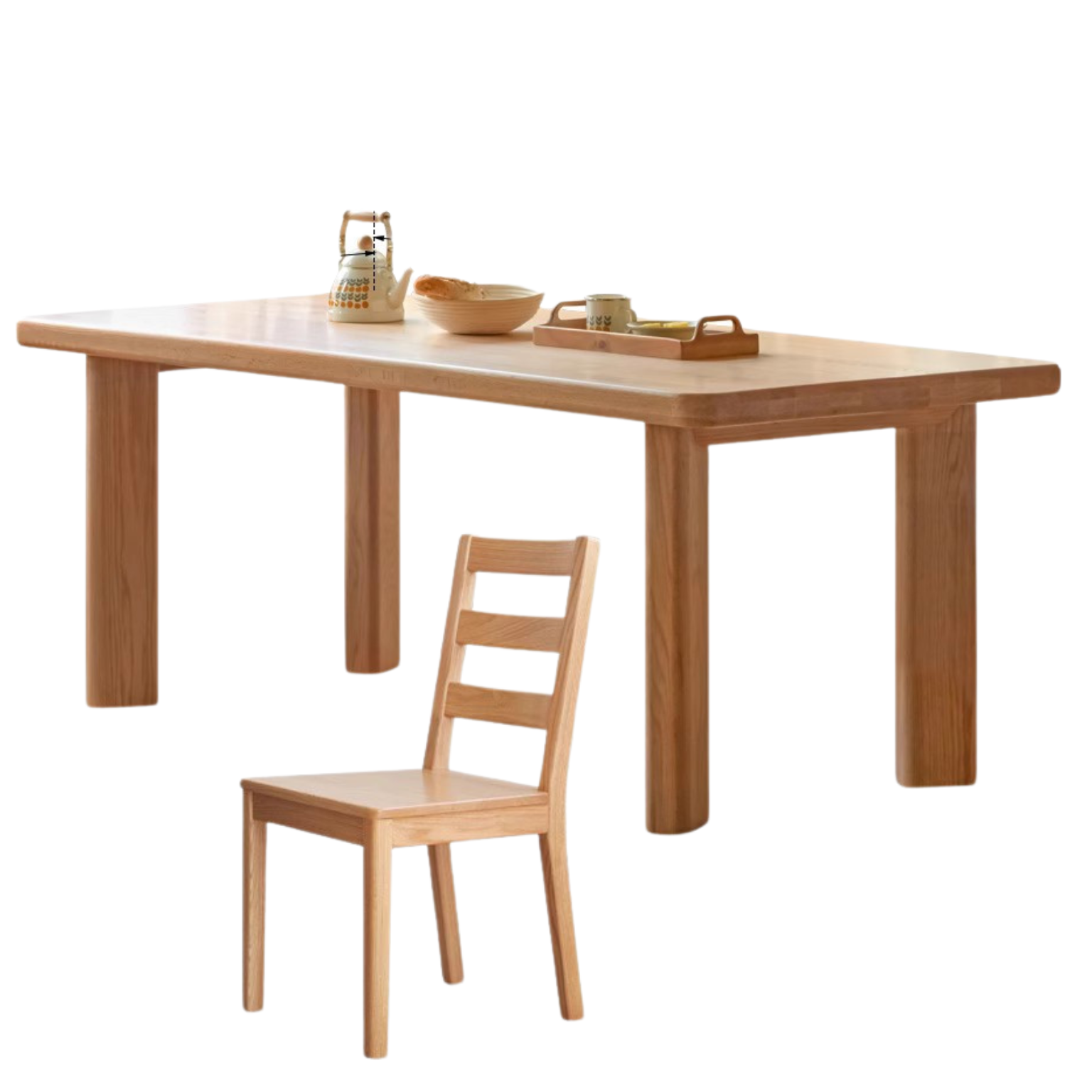 Oak Solid Wood Large Log Style Dining Table