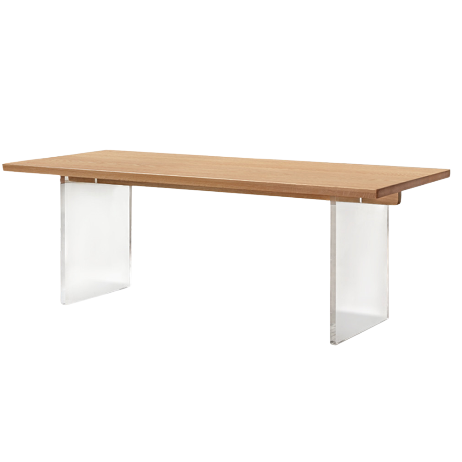 Black Walnut, South American Walnut, Oak Solid Wood Acrylic Suspension Dining Table
