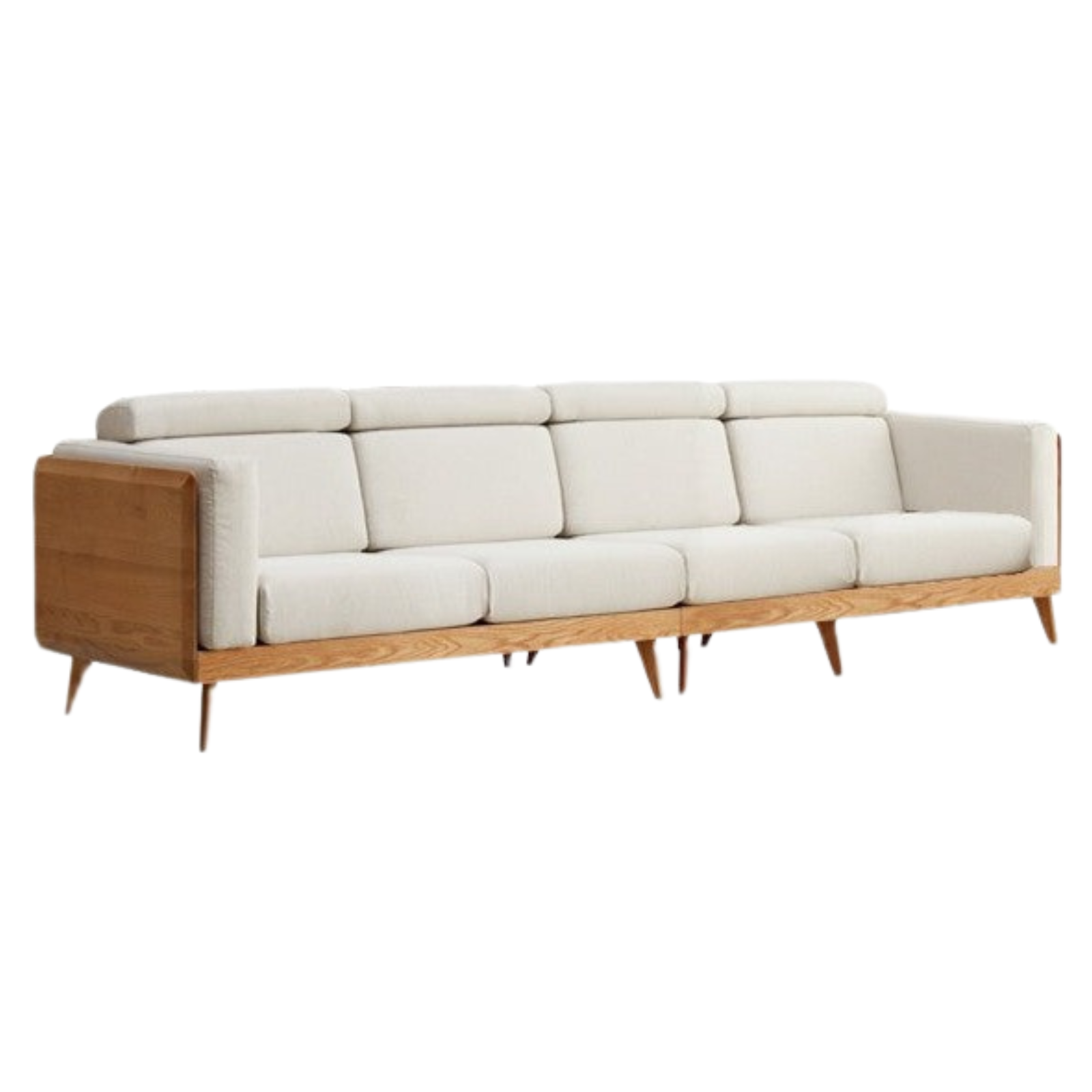 Oak, Ash Solid Wood Modern Fabric Sofa.