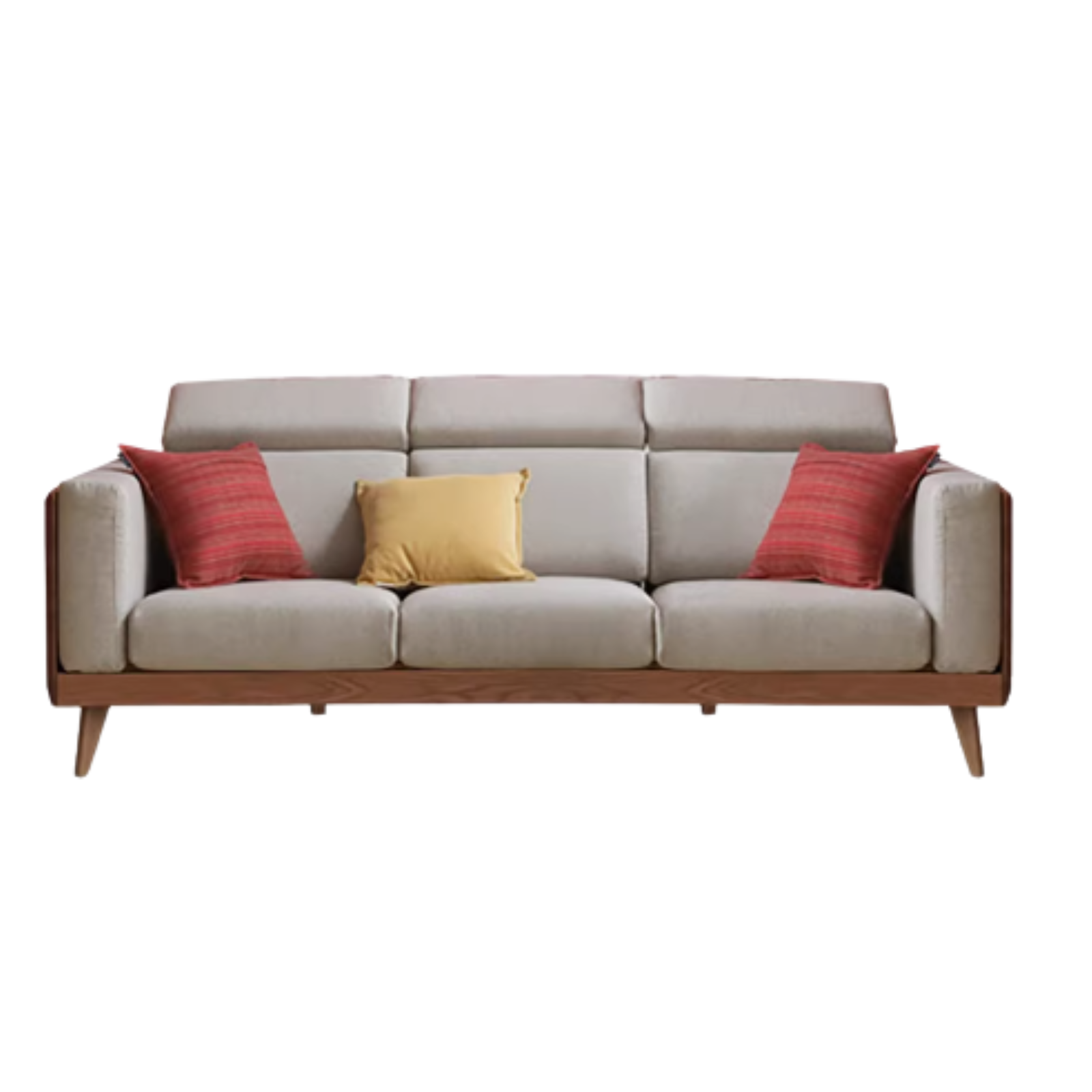 Black Walnut, Ash Solid Wood Adjustable Headrest Sofa.
